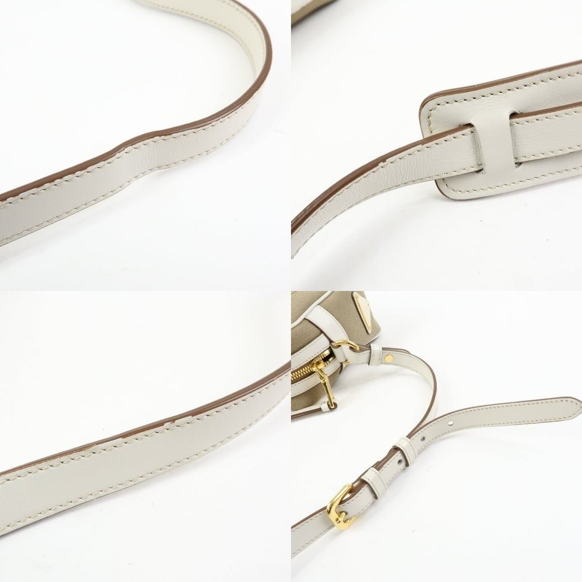 Prada Prada Logo Jacquard Shoulder Bag Tan Size ONE SIZE - 4 Thumbnail