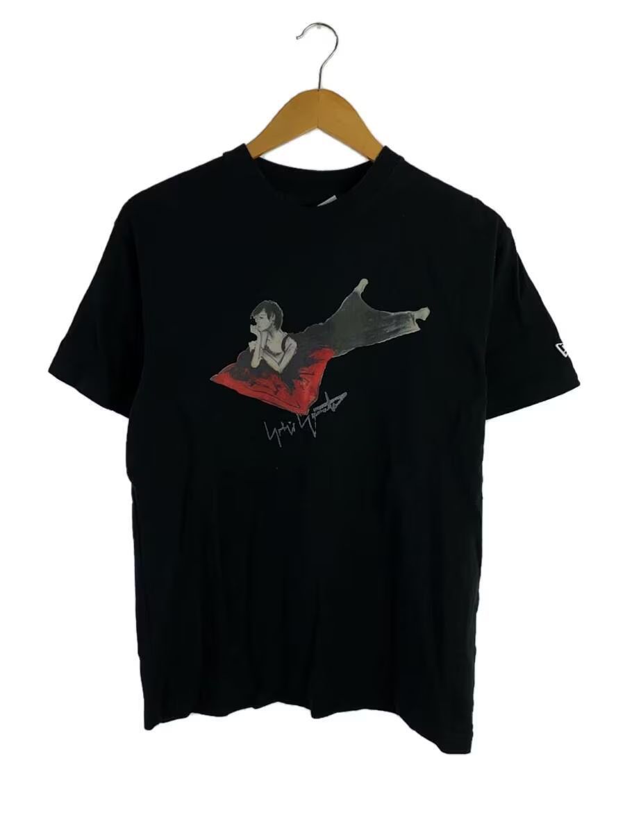 image of New Era x Yohji Yamamoto Pour Homme Logo Tee in Black, Men's (Size Medium)