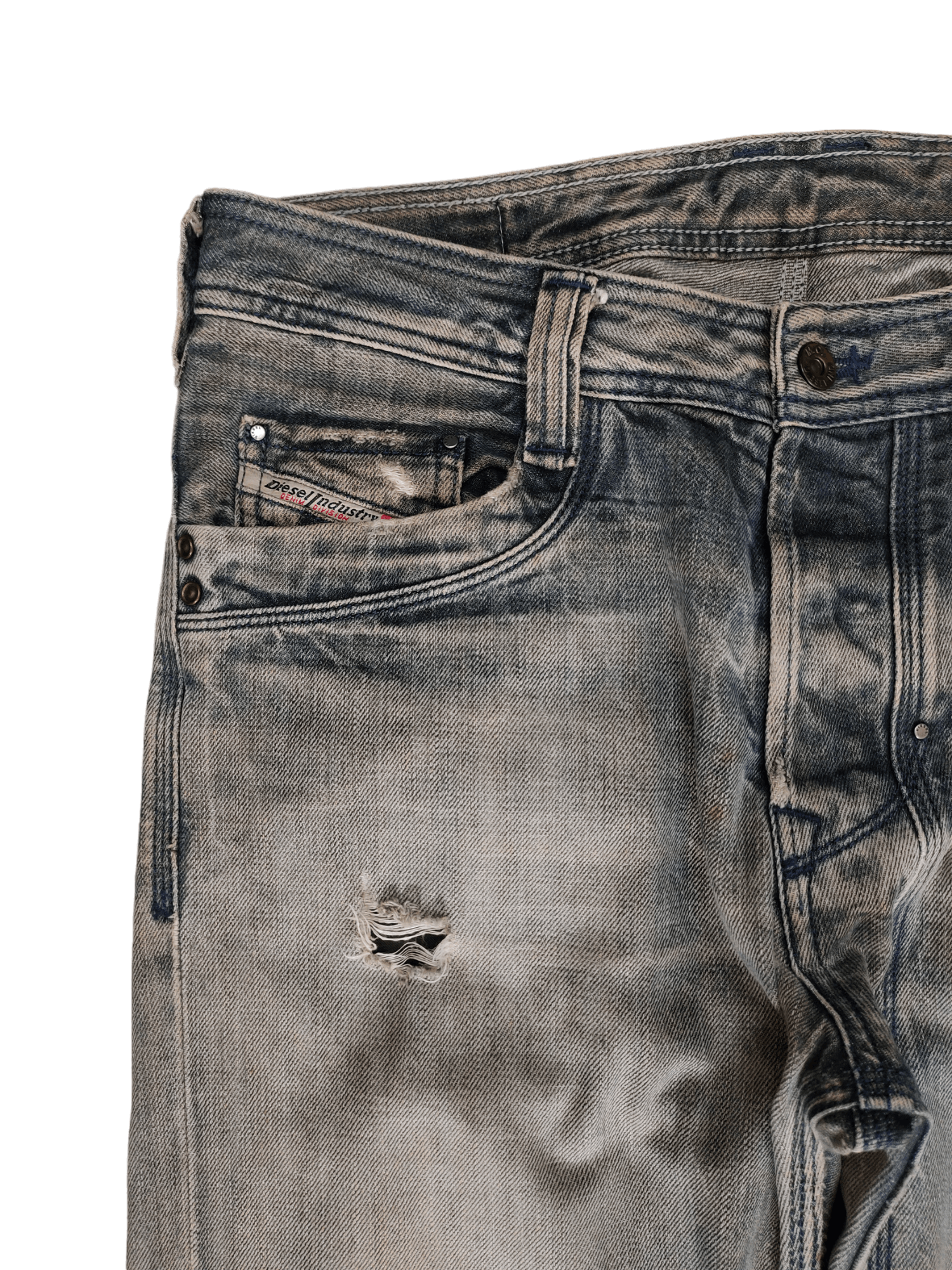Diesel Vintage Y2k Diesel Timmen Distress Faded Denim Jeans Size US 31 - 5 Thumbnail
