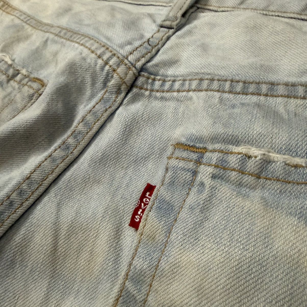 Levi's Made & Crafted y2k Splash 2 Tone Levis 501 Thrashed Denim Baggy Flared Size US 31 - 10 Thumbnail