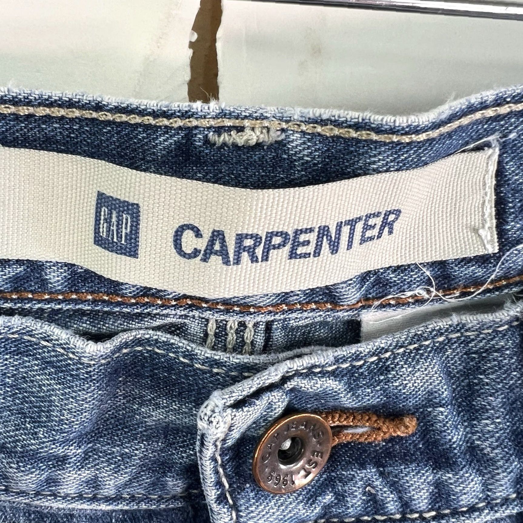 Gap VINTAGE Gap Denim Pants Wide-Leg Mens Size 34 Blue Distressed 90s Grunge Size US 34 / EU 50 - 5 Thumbnail