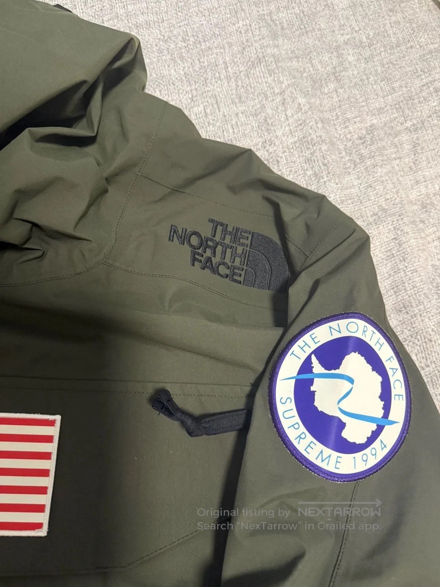 Supreme Green Hooded Parka with Flag Patch . Size US M / EU 48-50 / 2 - 5 Thumbnail
