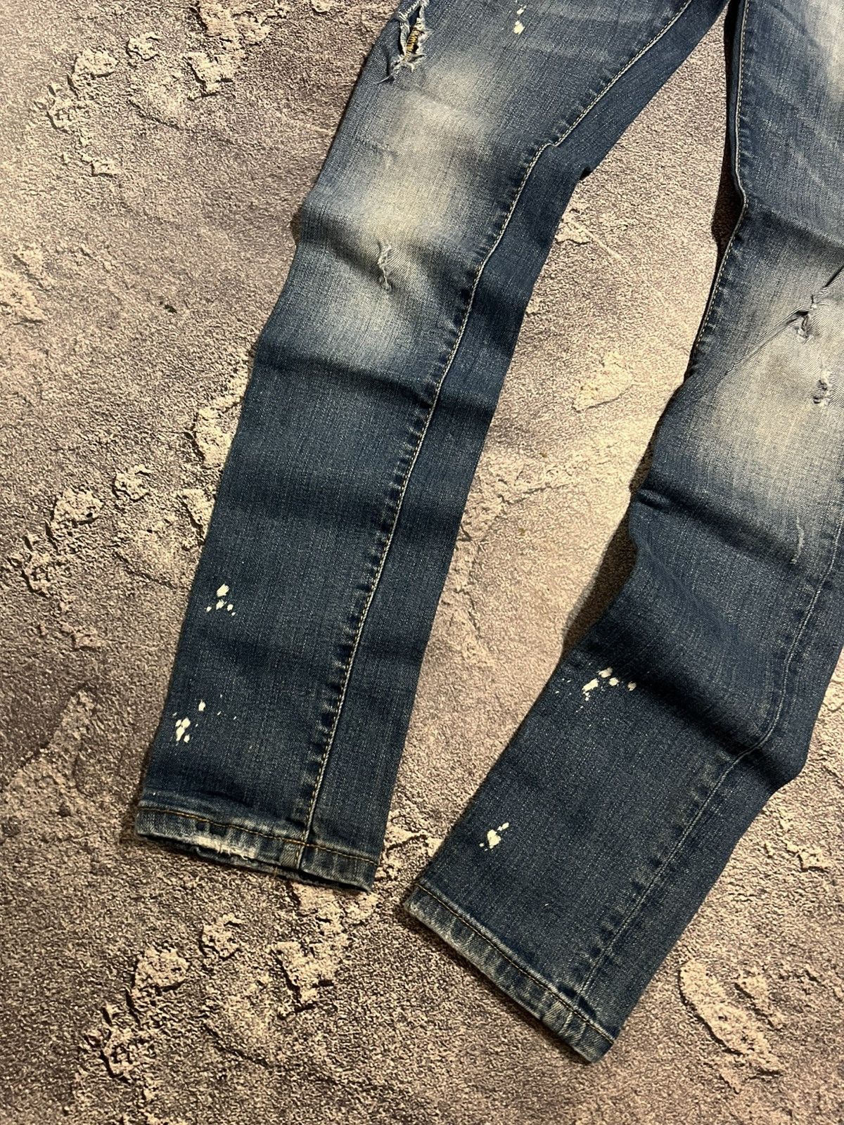 Vintage Skinny Faded Distressed Jeans / Y2K Archive Streetwear 90 Size US 30 / EU 46 - 4 Thumbnail