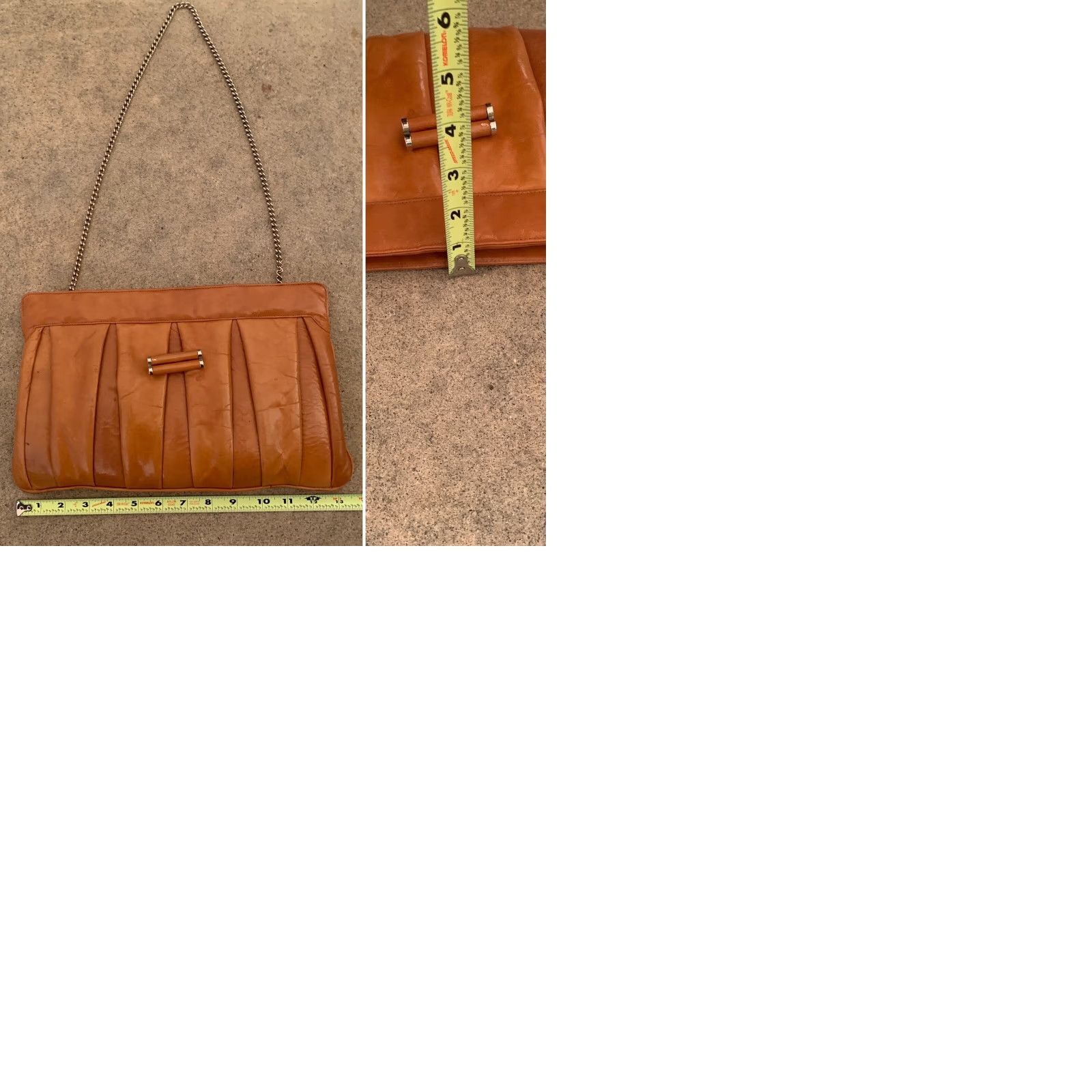 Vintage VINTAGE Roxmorr Leather Clutch Handbag Purse Chain Shoulder Strap 70s 80s Size ONE SIZE - 9 Thumbnail