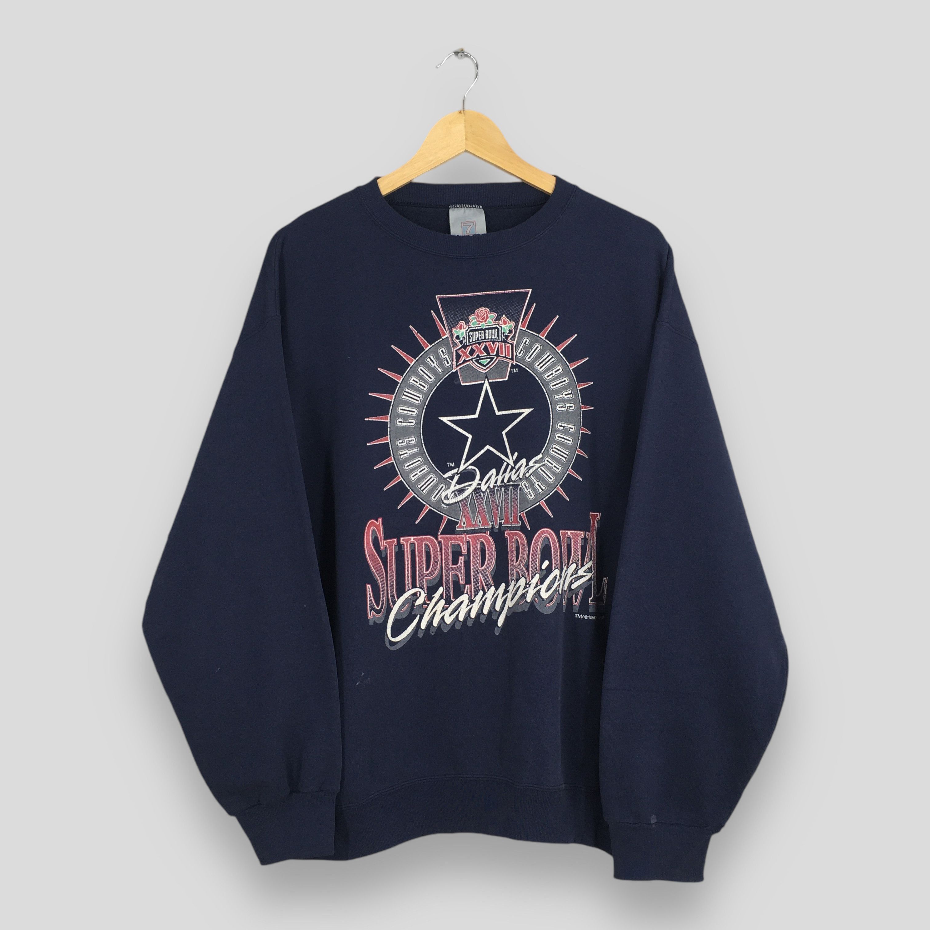 Logo 7 × NFL × Vintage Vintage 90s Dallas Cowboys NFL Sweatshirt XLarge Size US XL / EU 56 / 4 - 1 Thumbnail