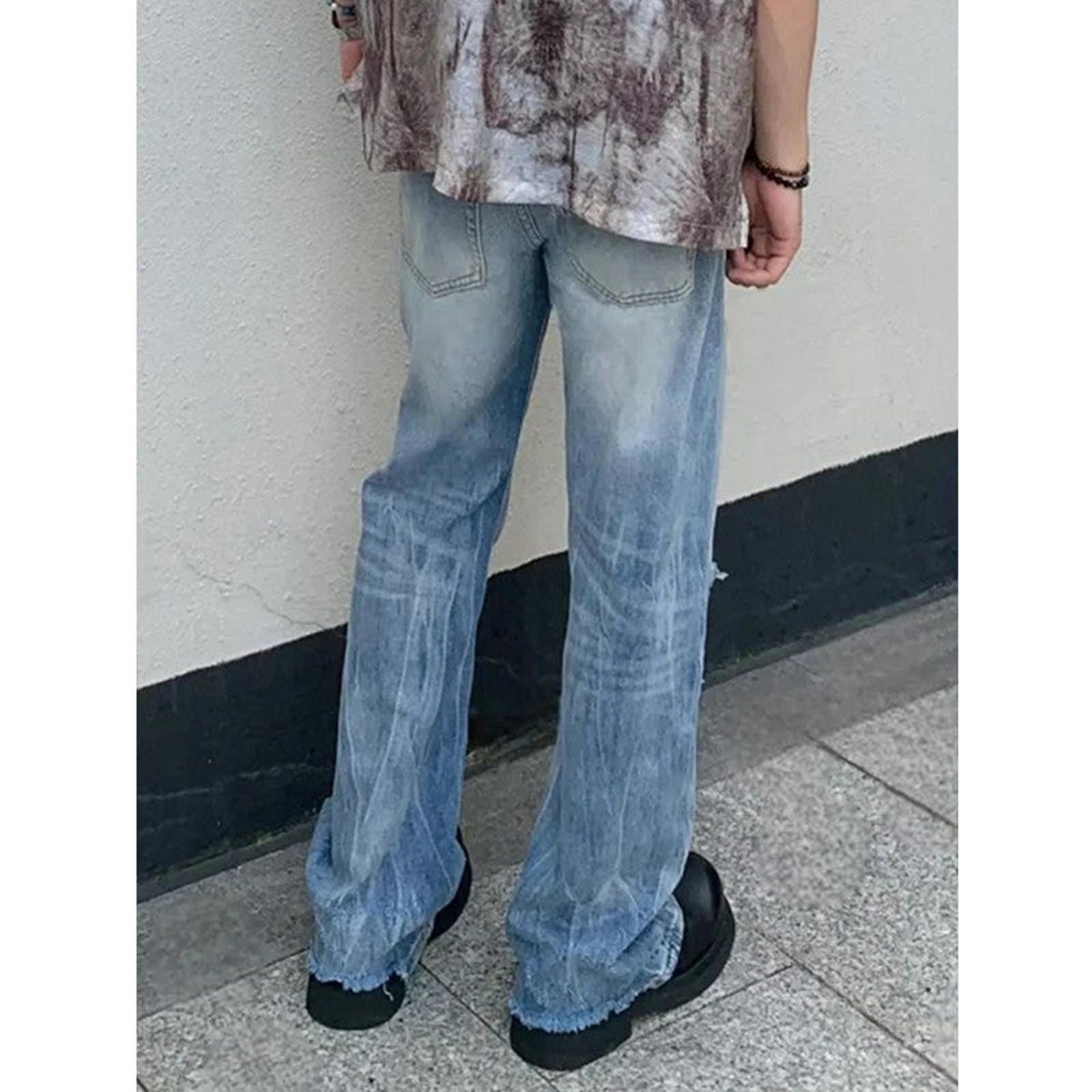 Vintage Distressed Flared Denim Jeans, Bootcut Vintage Jeans Size US 30 / EU 46 - 5 Thumbnail