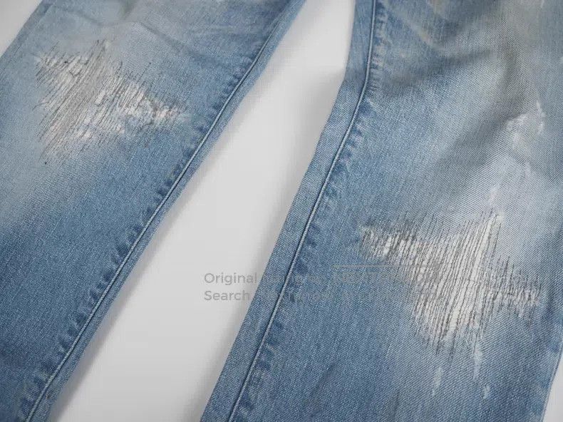 Wtaps Wtaps size M Blue Destroyed Patch Washed Denim Jeans Size US 40 / EU 56 - 5 Thumbnail