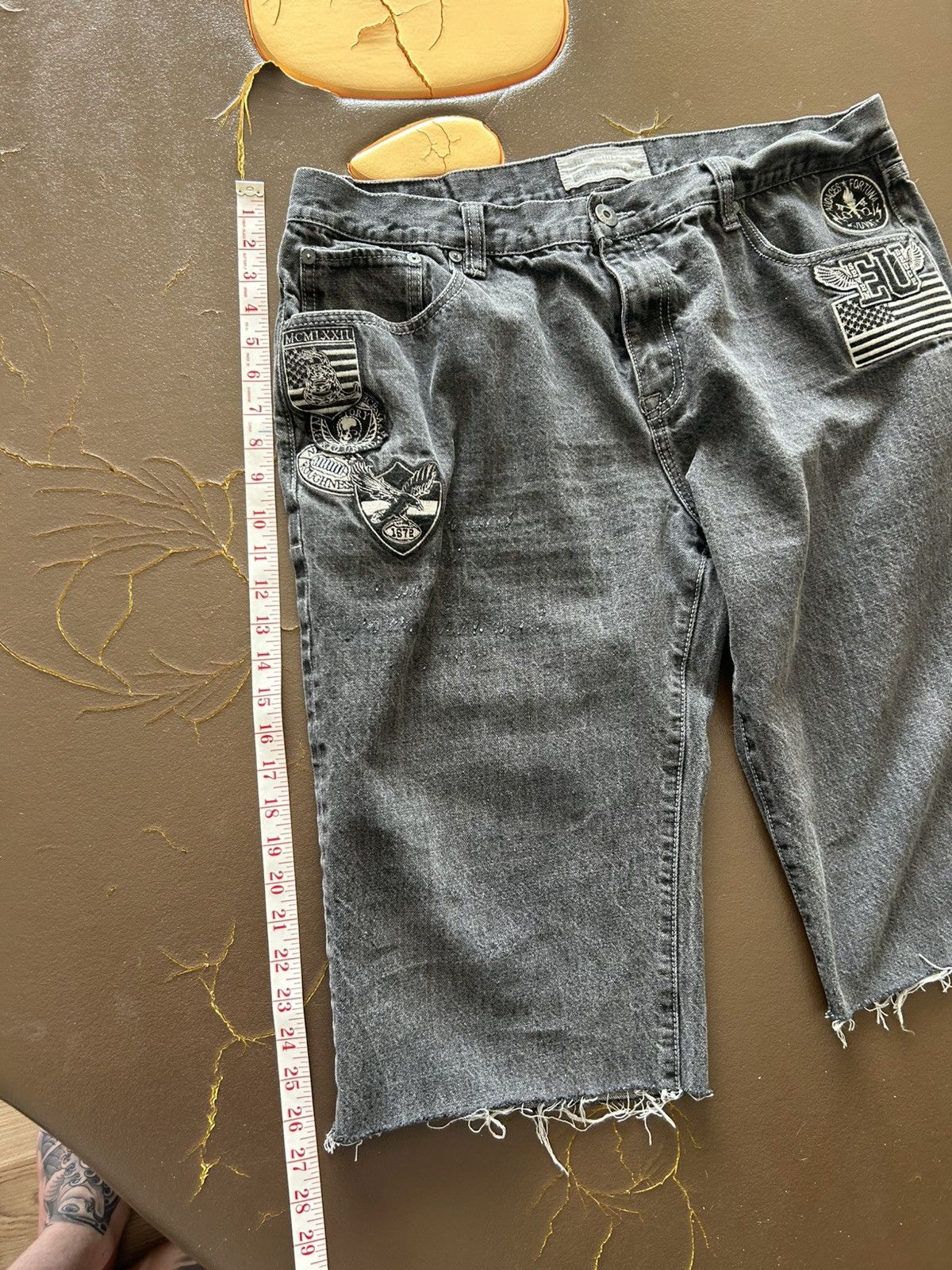 Ecko Unltd. Ecko Y2K Vintage Black Denim Shorts Jorts With Patches Size US 38 / EU 54 - 8 Thumbnail