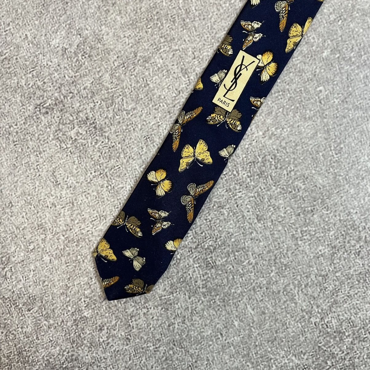 Vintage × Yves Saint Laurent Rare YSL Silk Tie Made in Italy Size ONE SIZE - 2 Thumbnail