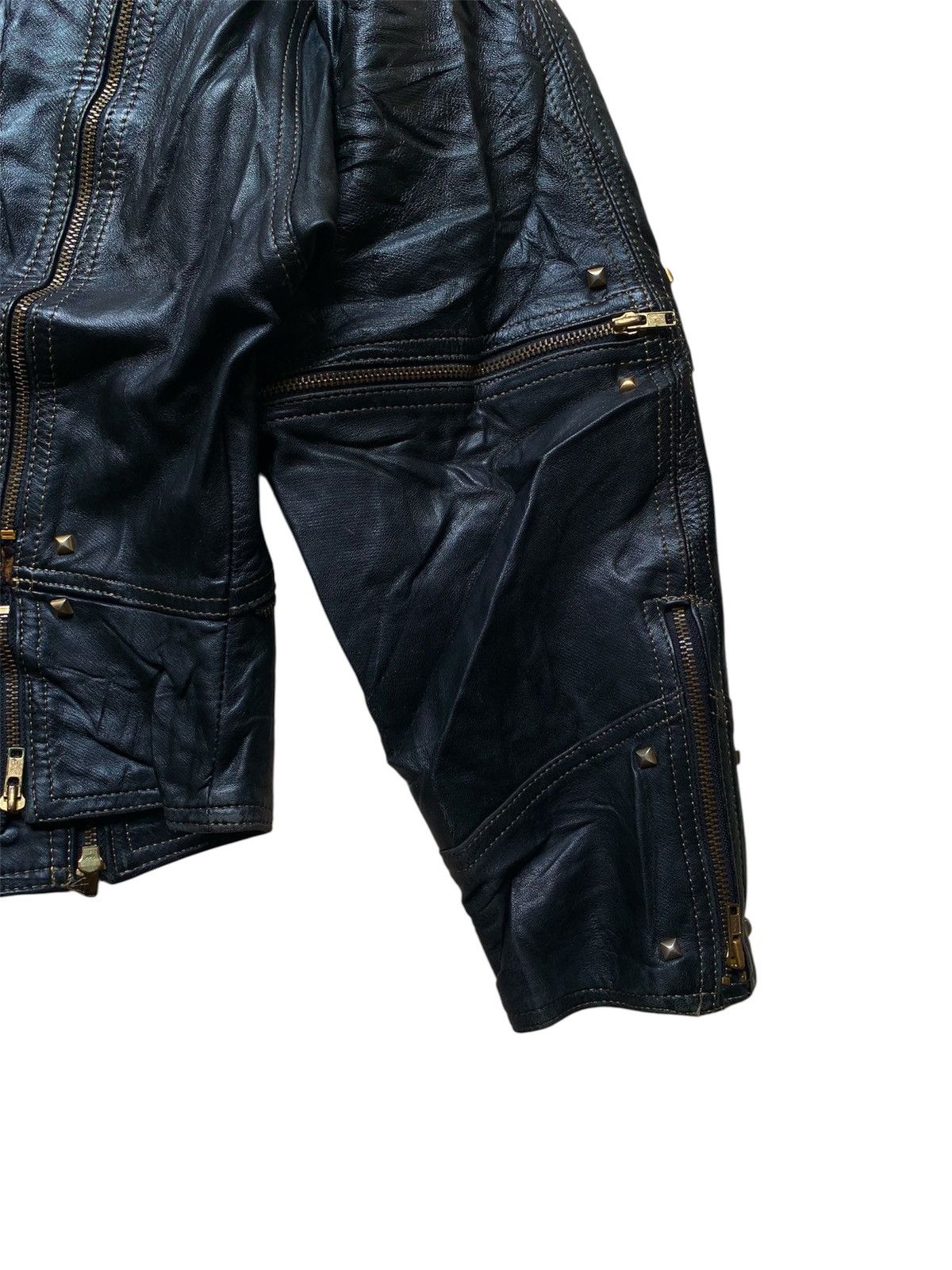 Yoshiyuki Konishi Vintage ficce multi zipper studded sheepskin leather jacket Size US L / EU 52-54 / 3 - 9 Thumbnail