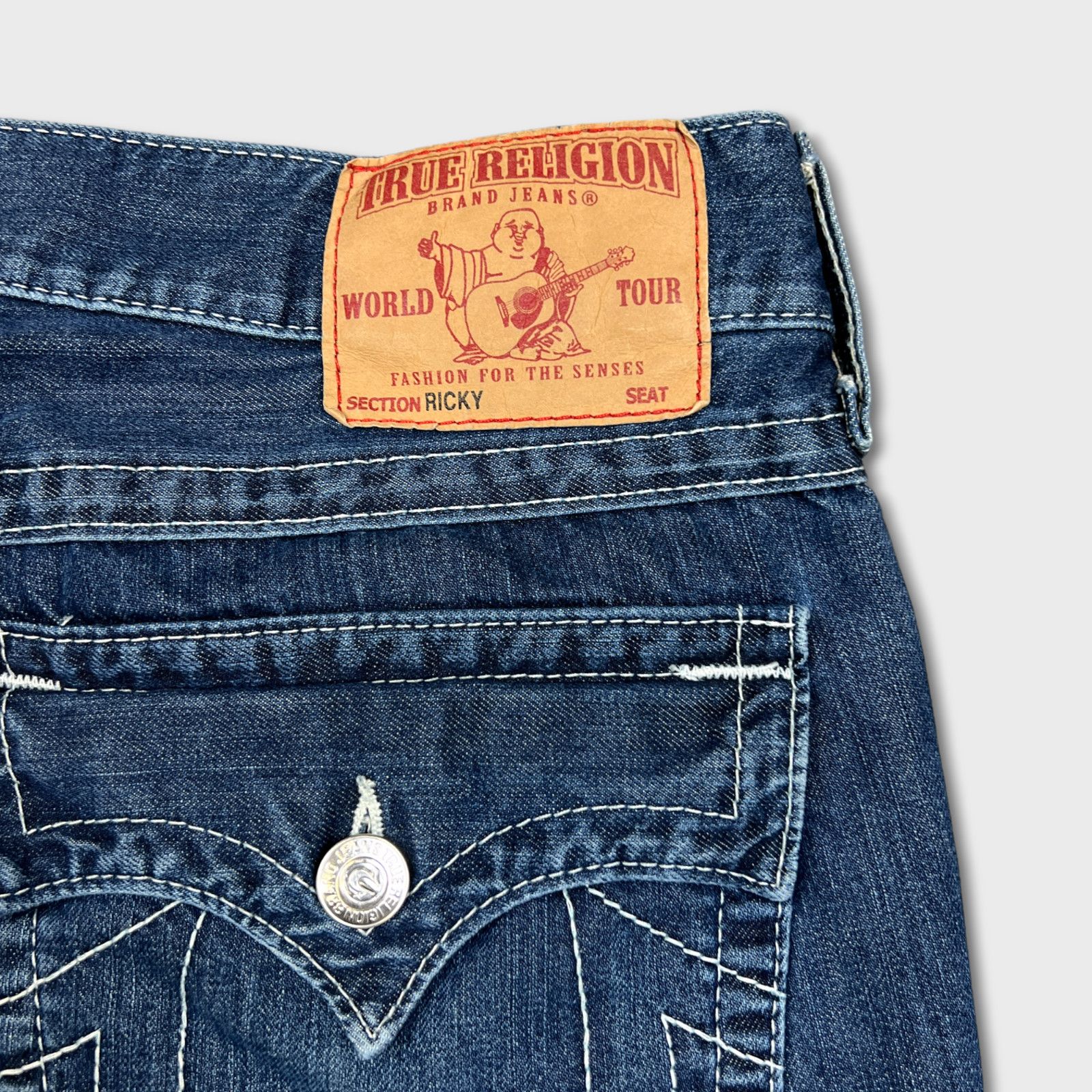 True Religion × Vintage True Religion Jeans 36x31 Ricky Straight USA Denim Pants Size US 36 / EU 52 - 7 Thumbnail