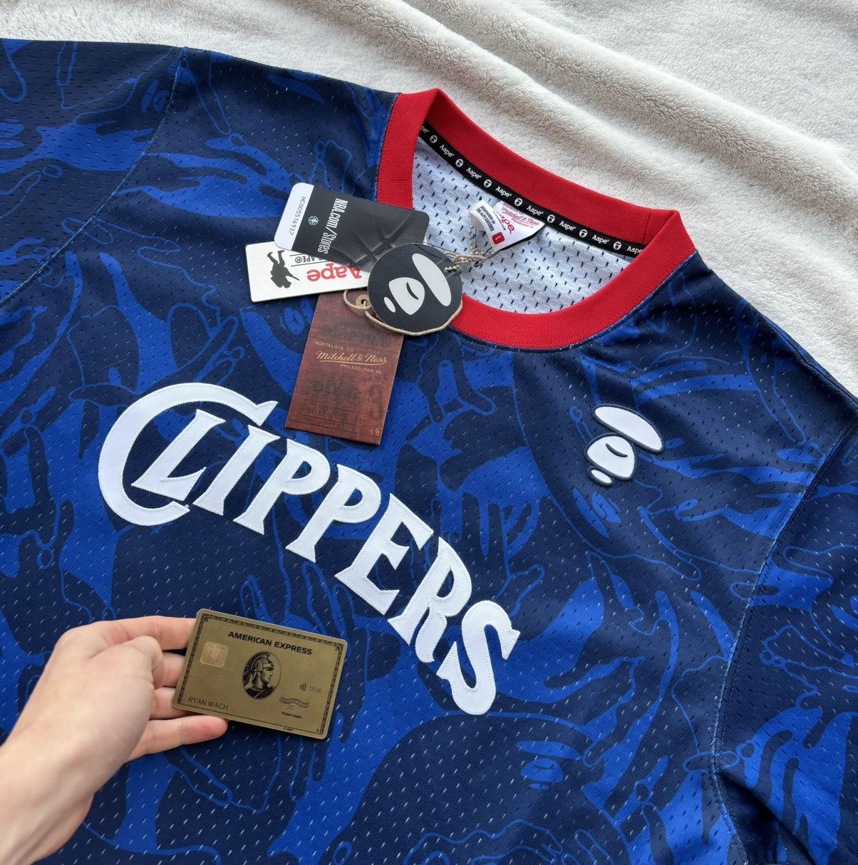 Bape × NBA Bape x Clippers Blue Camo Jersey Size US XXL / EU 58 / 5 - 2 Thumbnail