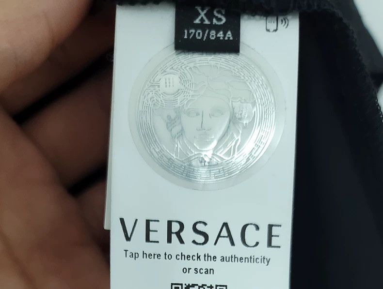 Versace Versace Short-sleeved T-shirt embroidered with gold thread Size US XL / EU 56 / 4 - 7 Thumbnail