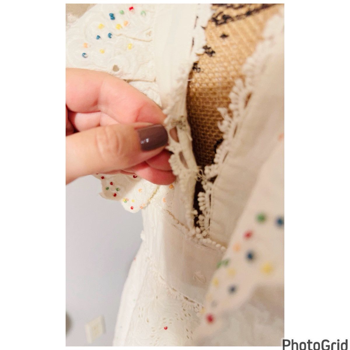 Farm Rio Anthropologie FARM Rio Beaded Handmade Eyelet Dress Size S / US 4 / IT 40 - 13 Thumbnail