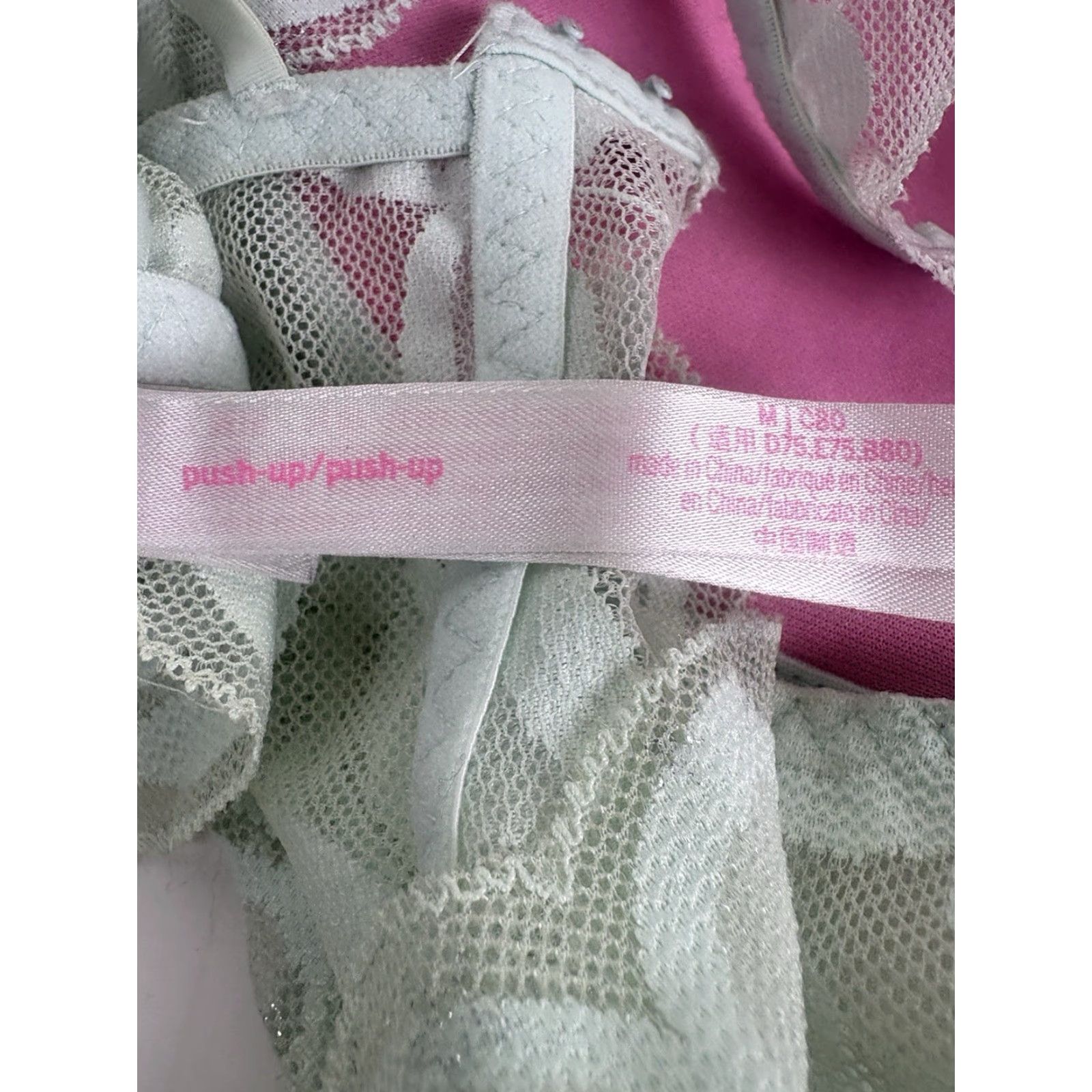 Victoria's Secret Pink Victoria's Secret Mint Green Lace Covered Push Up Bra Womens Size 34C Size ONE SIZE - 5 Thumbnail