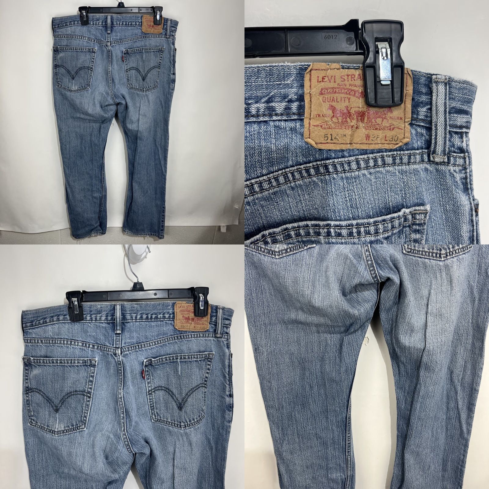 Levi's Levi's 514 Jeans Men 36 Slim Straight Light Blue Denim 5-Pocket Zip Mid Rise Cotton Pants 30 Inseam 36x30 Regular Denim Value Shirt Size US 36 / EU 52 - 8 Thumbnail