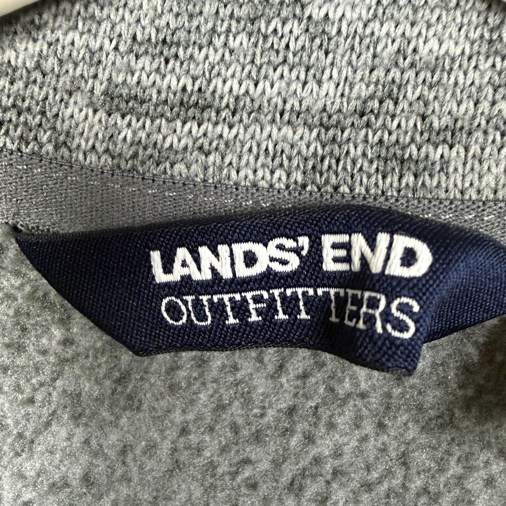 Lands' End Lands' End Mens Small Gray Fleece Pullover 1/4 Zip Mock Neck Zip Pockets Casual Outdoor Hiking Size US S / EU 44-46 / 1 - 6 Thumbnail