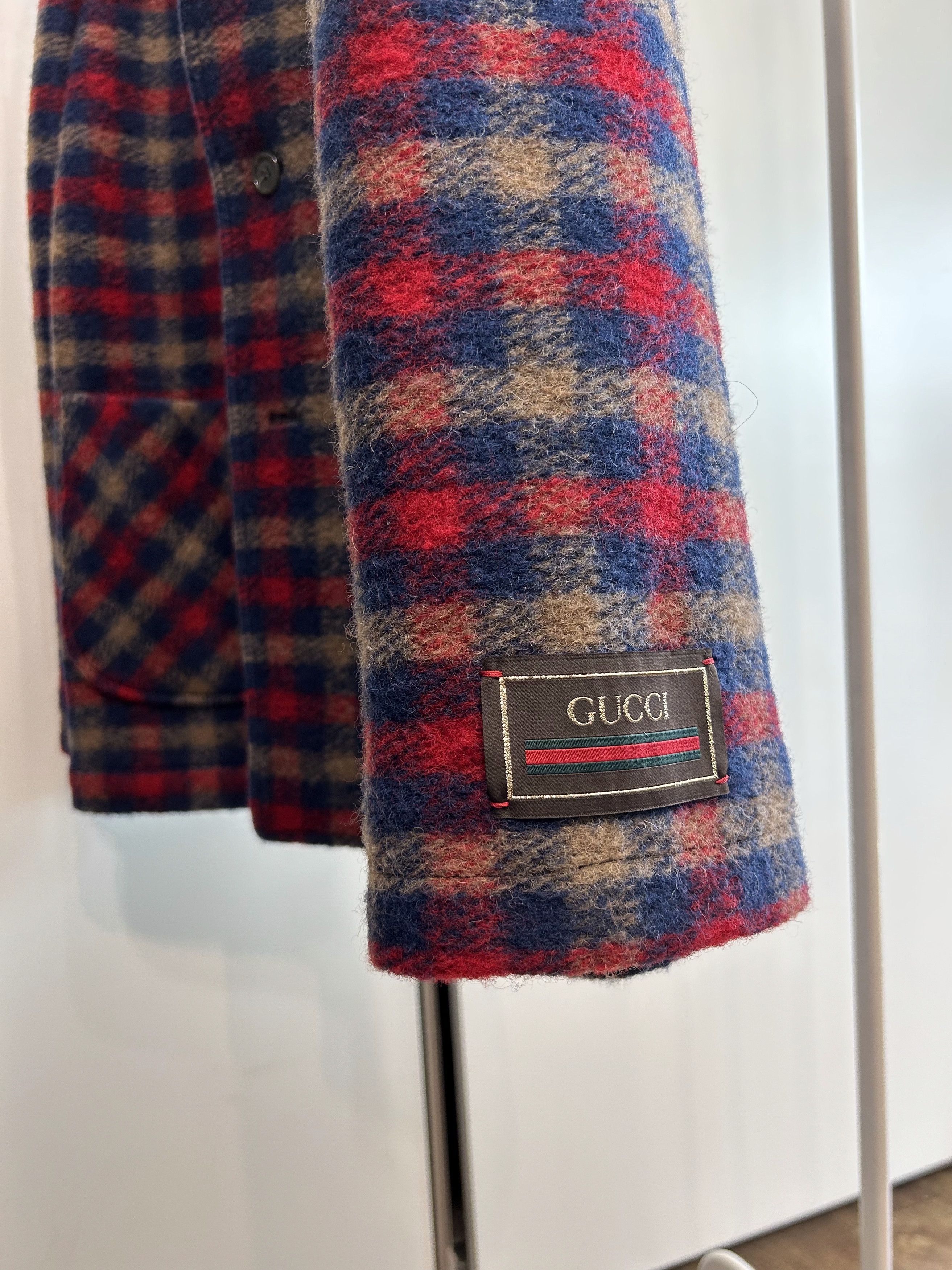 Gucci GUCCI Bycolor Wool Check Jacket Size 50L - 6 Thumbnail