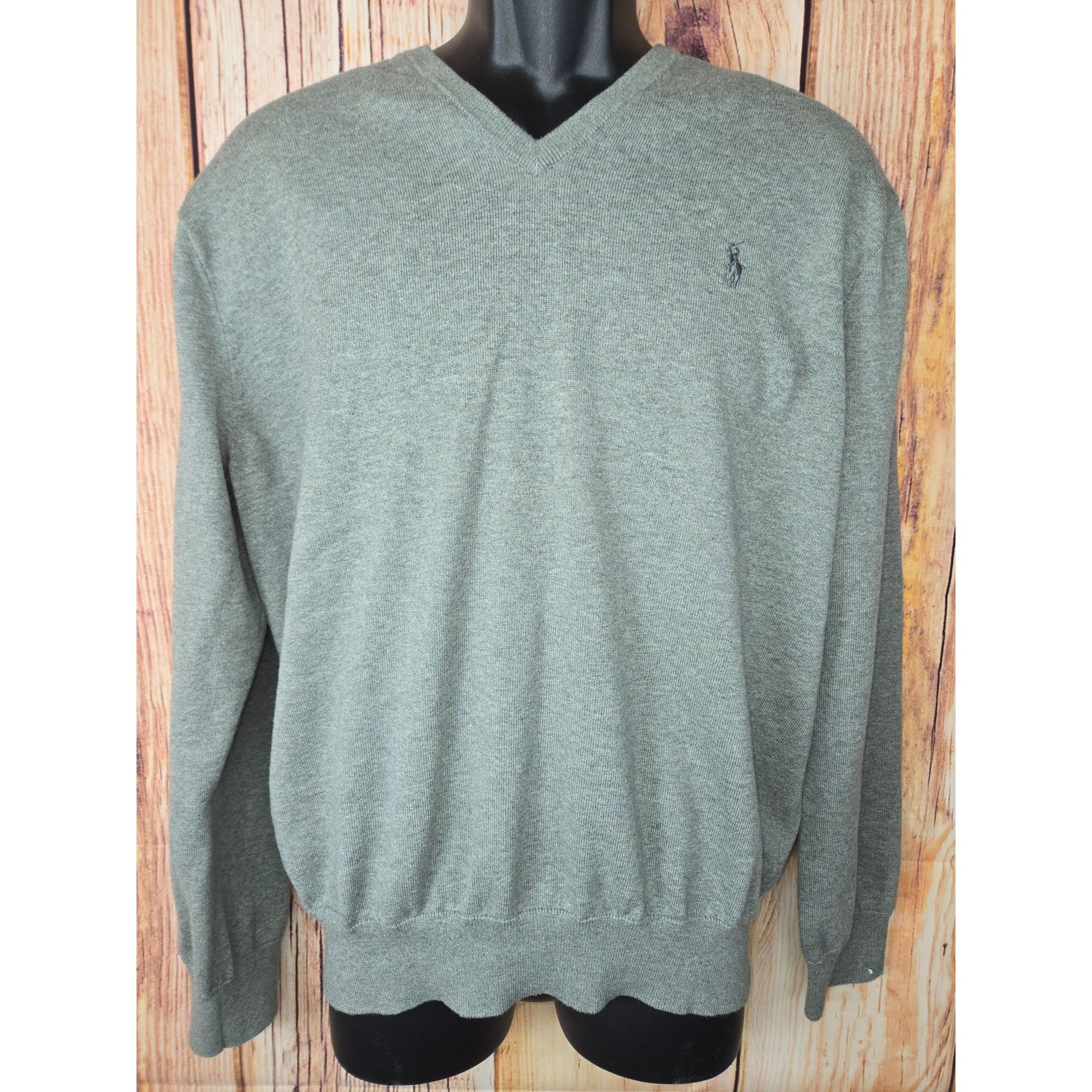 Polo Ralph Lauren Polo Ralph Lauren Mens XL Pima Cotton V-Neck Sweater Gray Co Size US XL / EU 56 / 4 - 1 Thumbnail