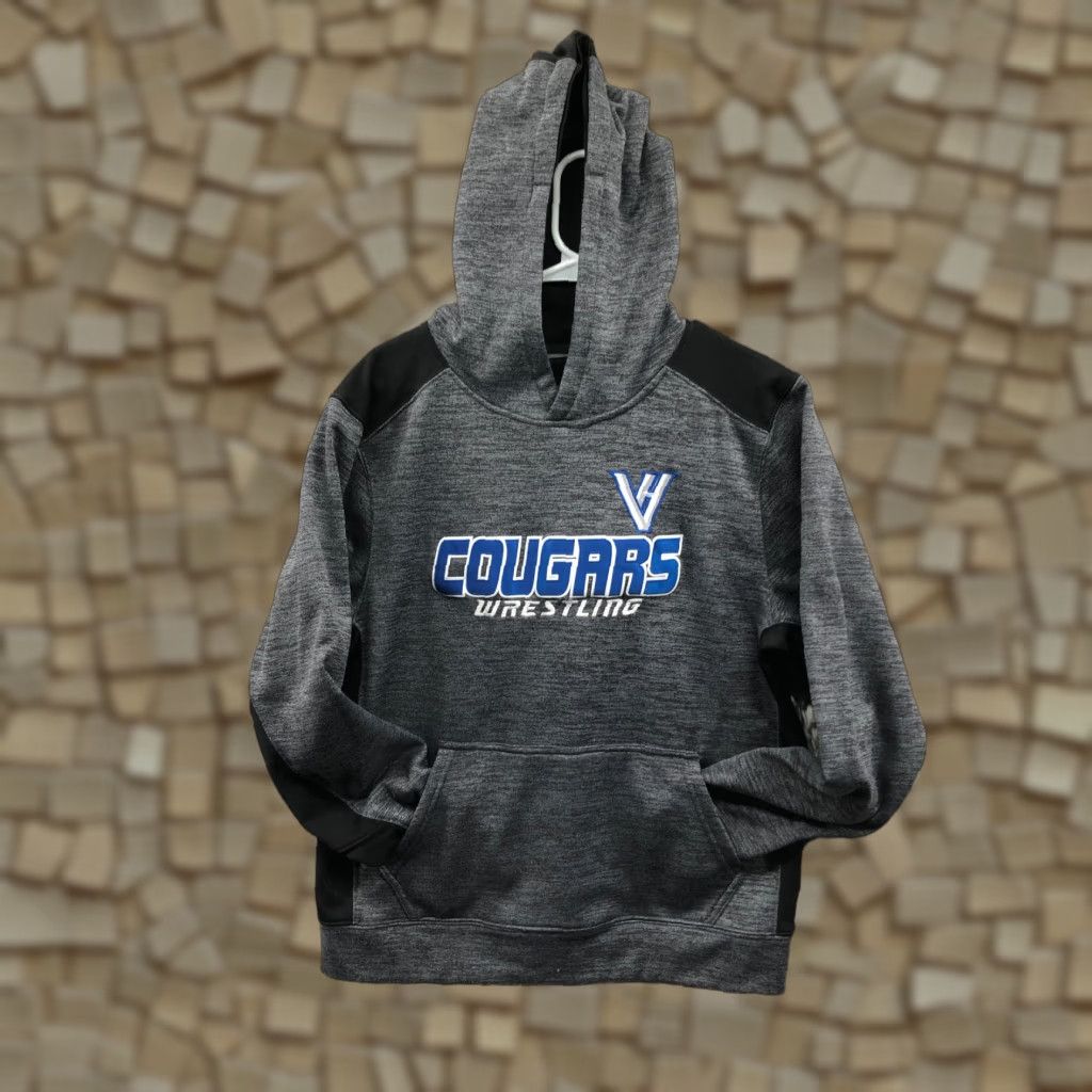 Cougar XGrain Hoodie Mens Gray Long Sleeve Pullover W Pockets Cougars Wrestling Logo Print Decade: None? Size US S / EU 44-46 / 1 - 1 Thumbnail