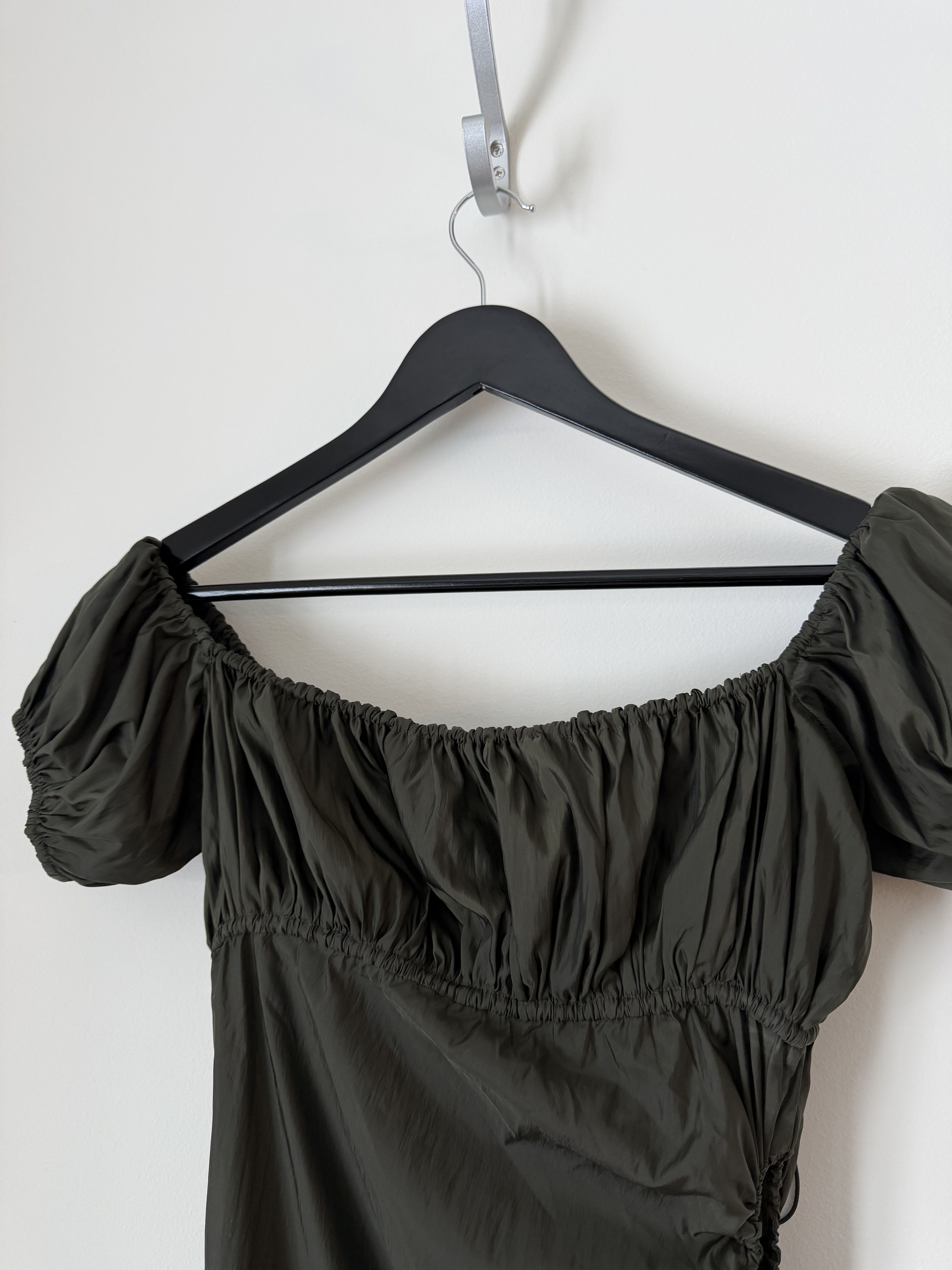 Heaven by Marc Jacobs Heaven by Marc Jacobs Off Shoulder Gathered Dress Dark Green Size S / US 4 / IT 40 - 7 Thumbnail