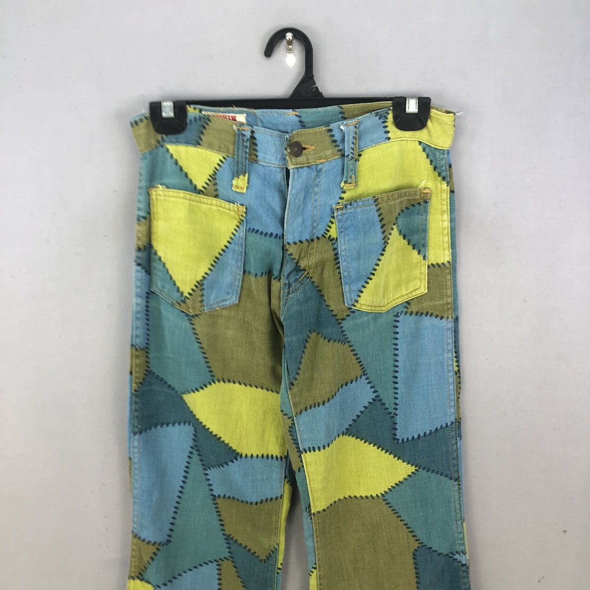 Kapital Vintage 1970s Edwin Patchwork AOP Bell Bottom Pants Size US 28 / EU 44 - 4 Thumbnail