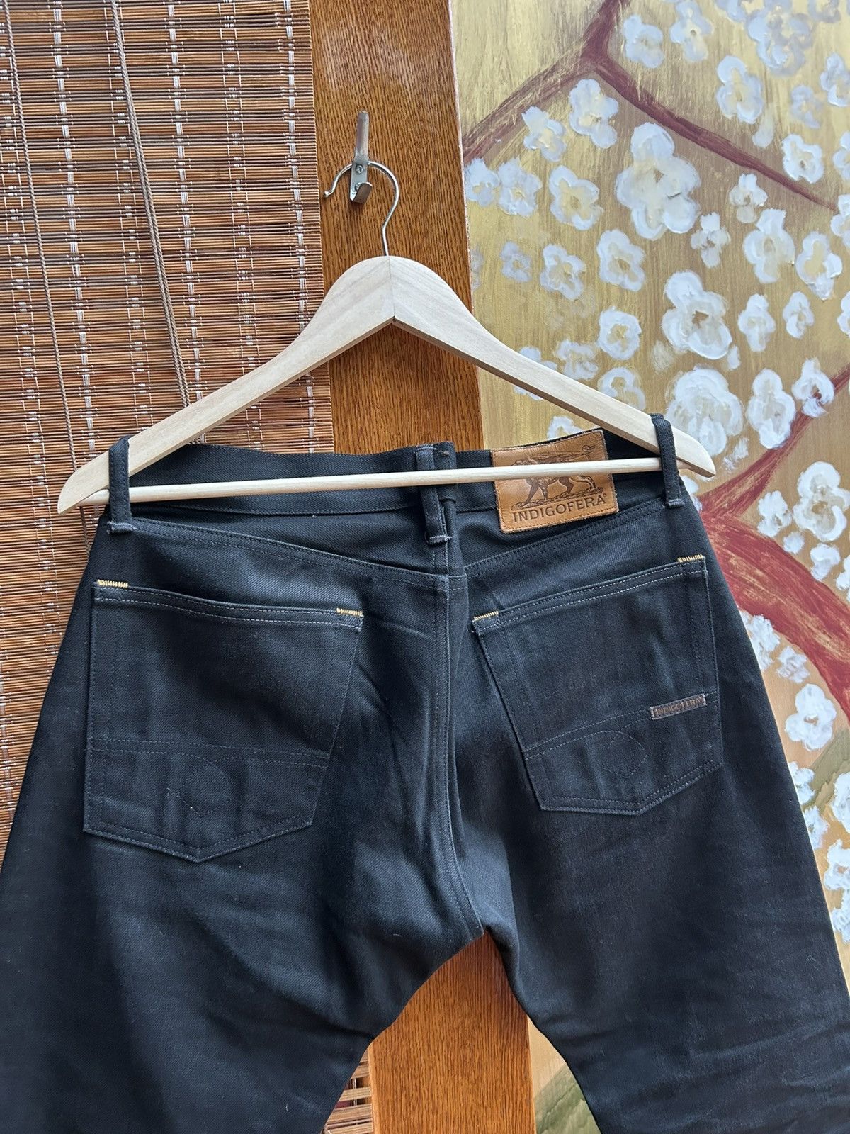 Indigofera Indigofera Ray Gunpowder Black 14Oz Selvage Denim Jeans Size US 31 - 7 Thumbnail