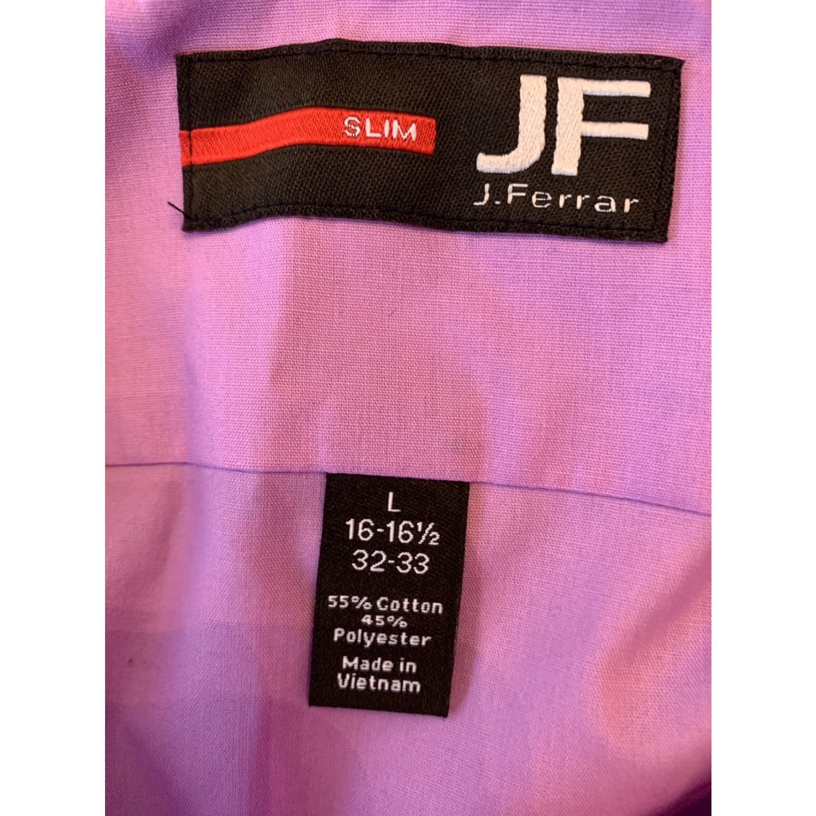 Vintage J.Ferrar Slim Men's Large Light Purple Button Down Shirt Size US L / EU 52-54 / 3 - 6 Thumbnail
