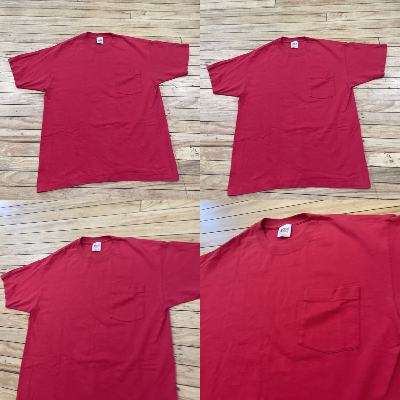 Anvil VINTAGE Anvil T Shirt Men XL Red Pocket Crew Tee 1990s Made USA EUC Size US XL / EU 56 / 4 - 9 Thumbnail