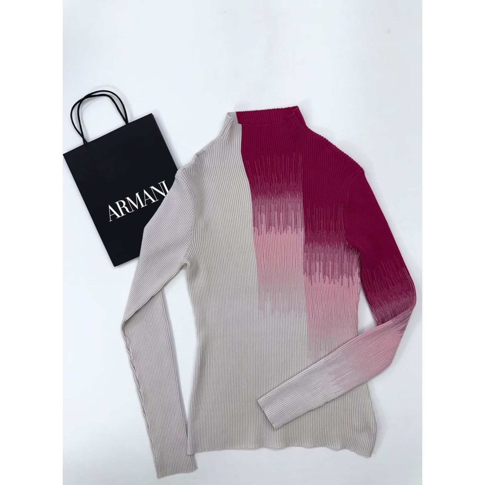 Giorgio Armani Giorgio Armani Women's Multi-color Block Turtleneck Sweater 44 BNWT Size M / US 6-8 / IT 42-44 - 2 Thumbnail