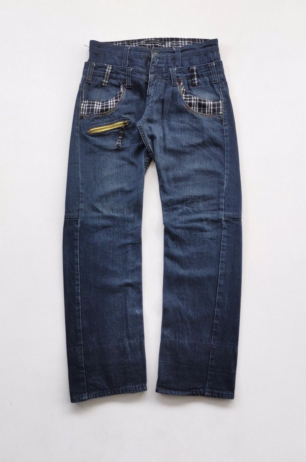 If Six Was Nine × Japanese Brand × Vintage Memory Special Zipper Double Waist Denim Jeans Punk Harajuku Size US 31 - 2 Thumbnail