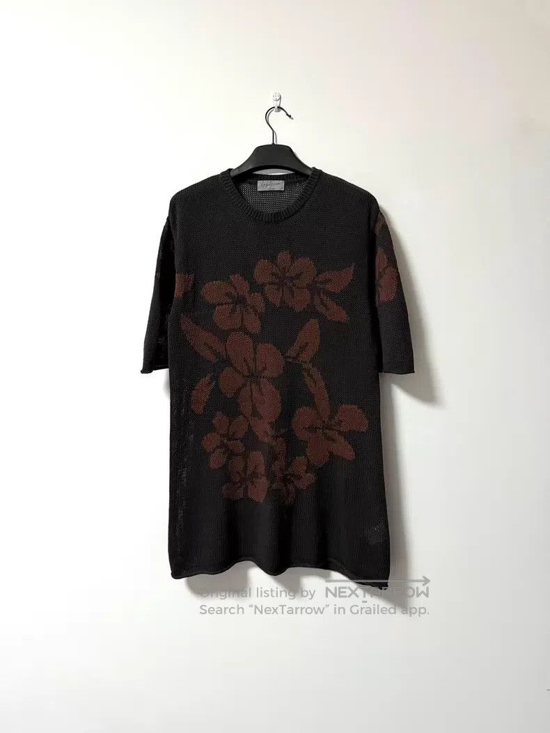 Yohji Yamamoto Yohji Yamamoto Floral short-sleeve knit sweater Size US L / EU 52-54 / 3 - 2 Thumbnail