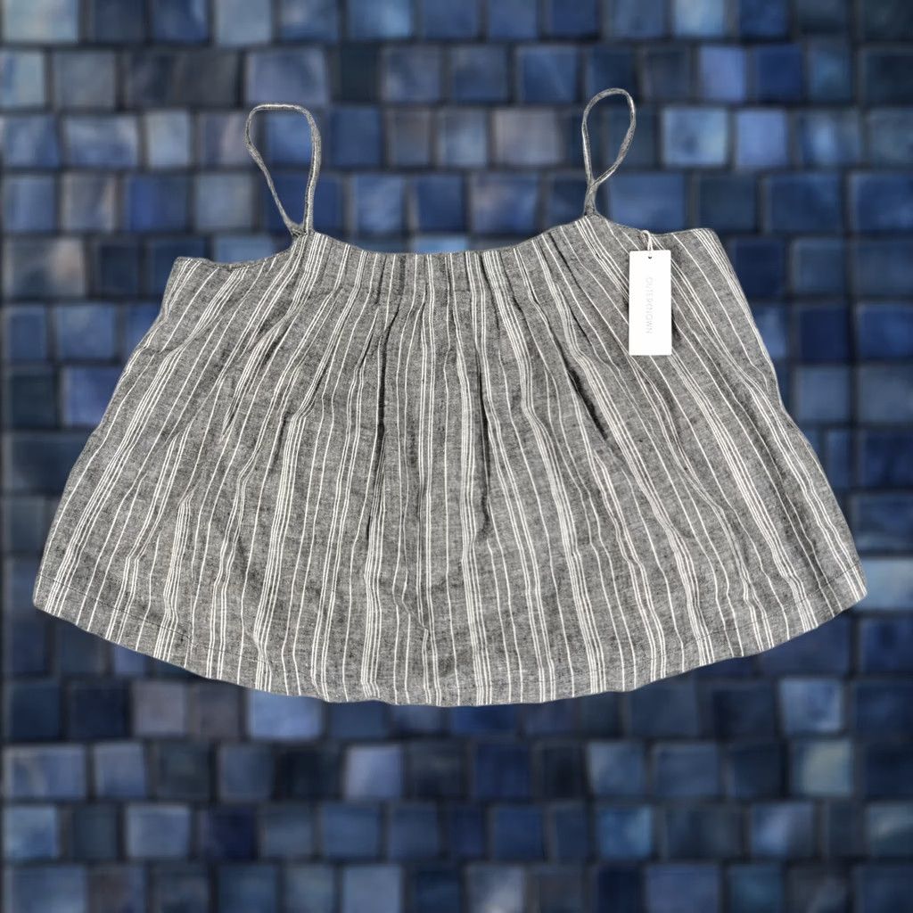 Outerknown Outerknown Womens Large Tank Top Gray White Stripe Linen Cotton Adjustable Size L / US 10 / IT 46 - 1 Thumbnail