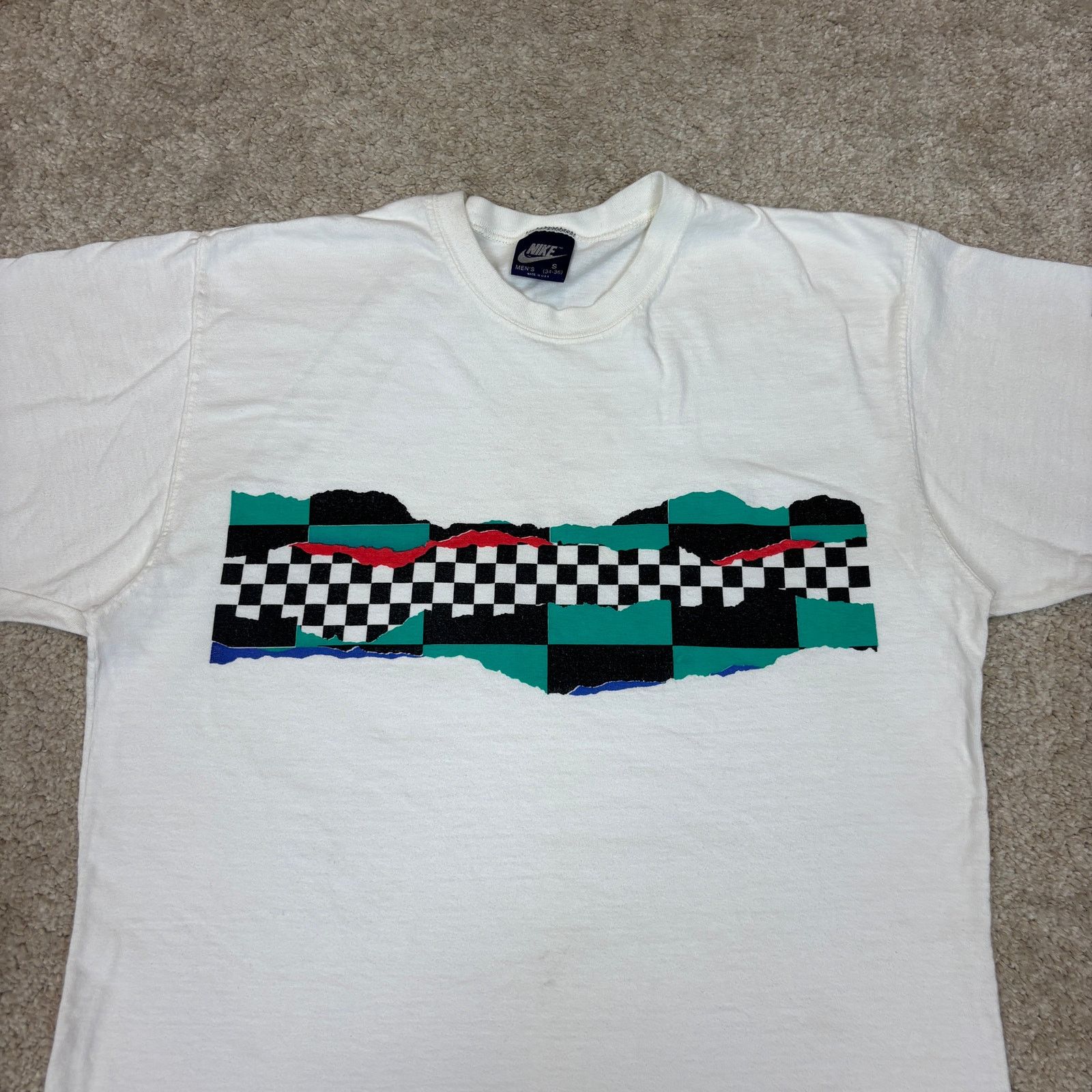 Vintage 80s Nike McEnroe T Shirt Men's Small Tennis Court