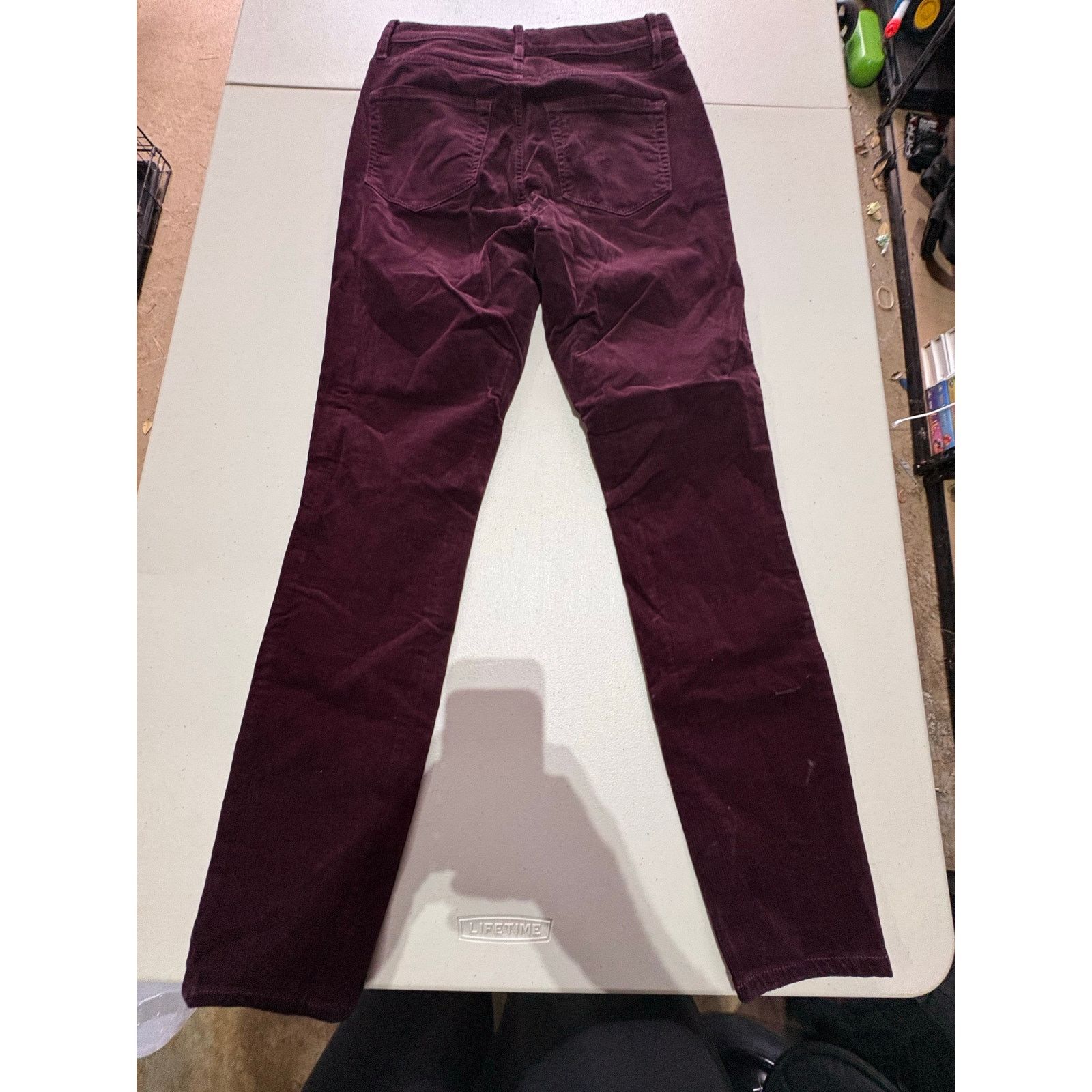 Loft LOFT Corduroy Pants Women’s 27 4 Burgundy Straight Leg Size 27" / US 4 / IT 40 - 3 Thumbnail