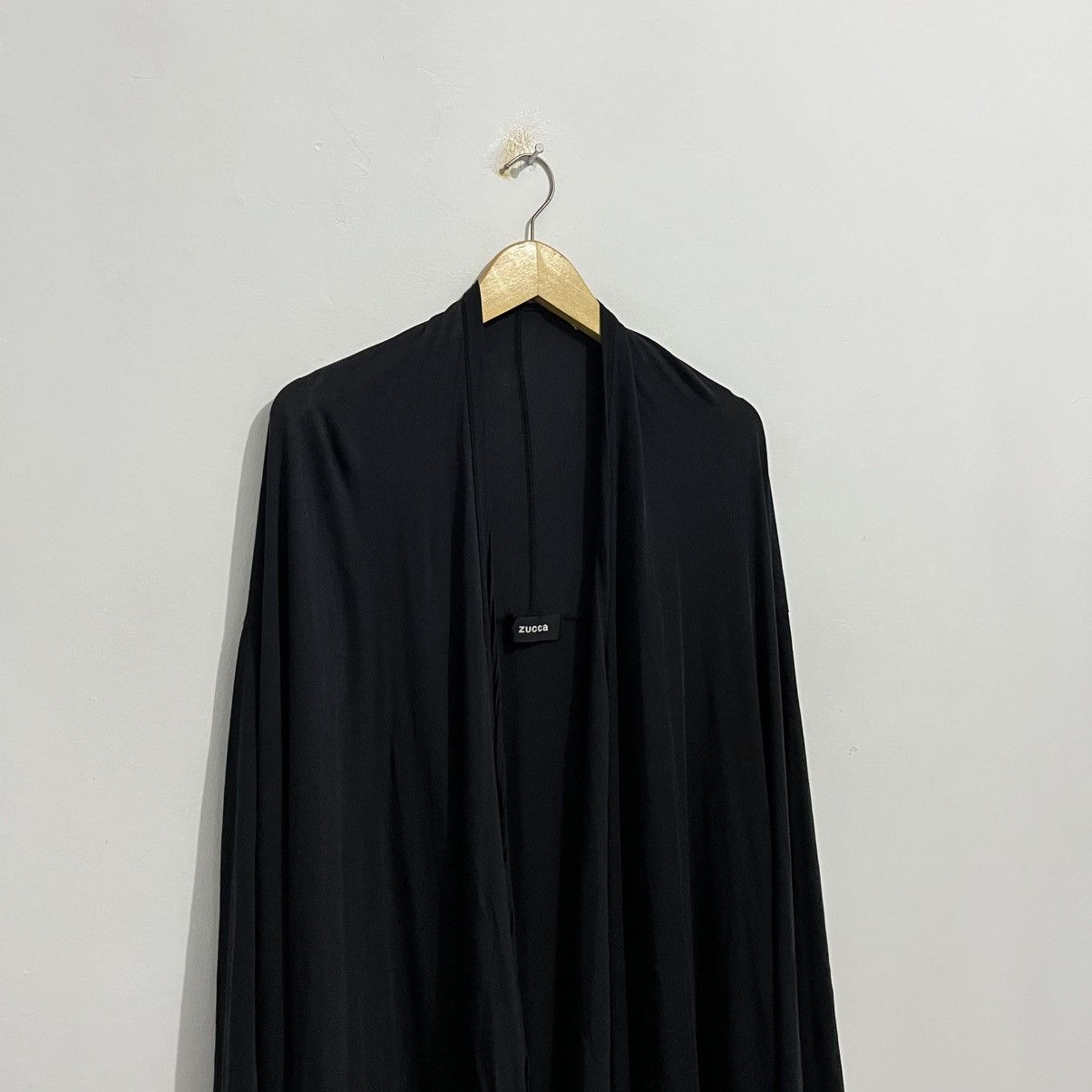 Issey Miyake Zucca Black Open Front Drape Unique Cardigan Outer - JUN25 Size US M / EU 48-50 / 2 - 3 Thumbnail