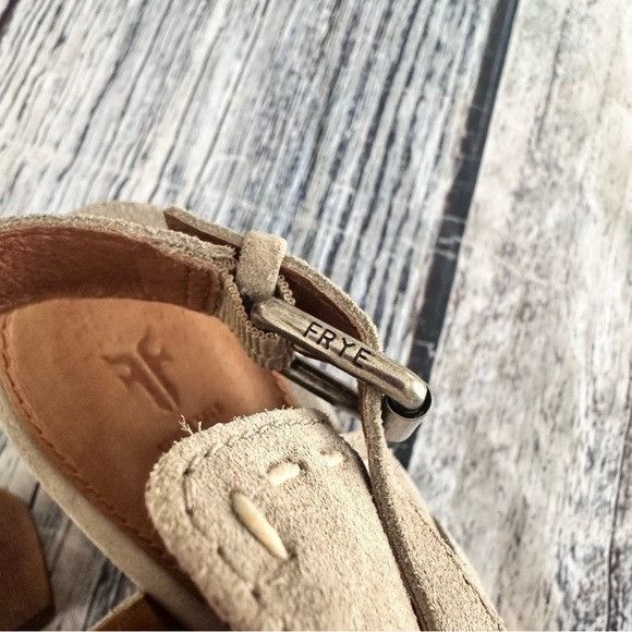 Frye Frye Dani Pickstitch Peep Toe Heeled Sandal Suede Leather Size US 7 / IT 37 - 5 Thumbnail