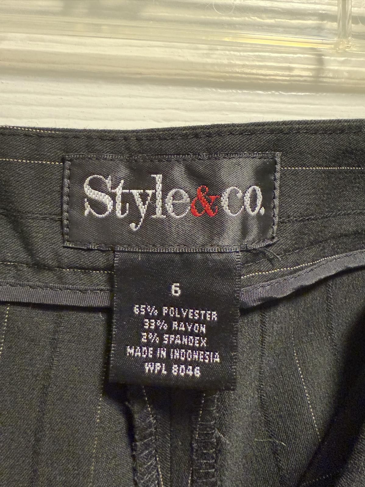 Ann Taylor Style & Co Black Pinstripe Pants Sz 6 Workwear Classic Vinta Size 30" / US 8 / IT 44 - 3 Thumbnail