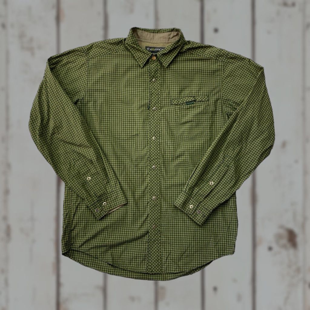 ExOfficio ExOfficio Shirt Mens Large Green Plaid Flannel Outdoor Lightweight Vented Button-Up Casual Travel Workwear Size US L / EU 52-54 / 3 - 1 Thumbnail