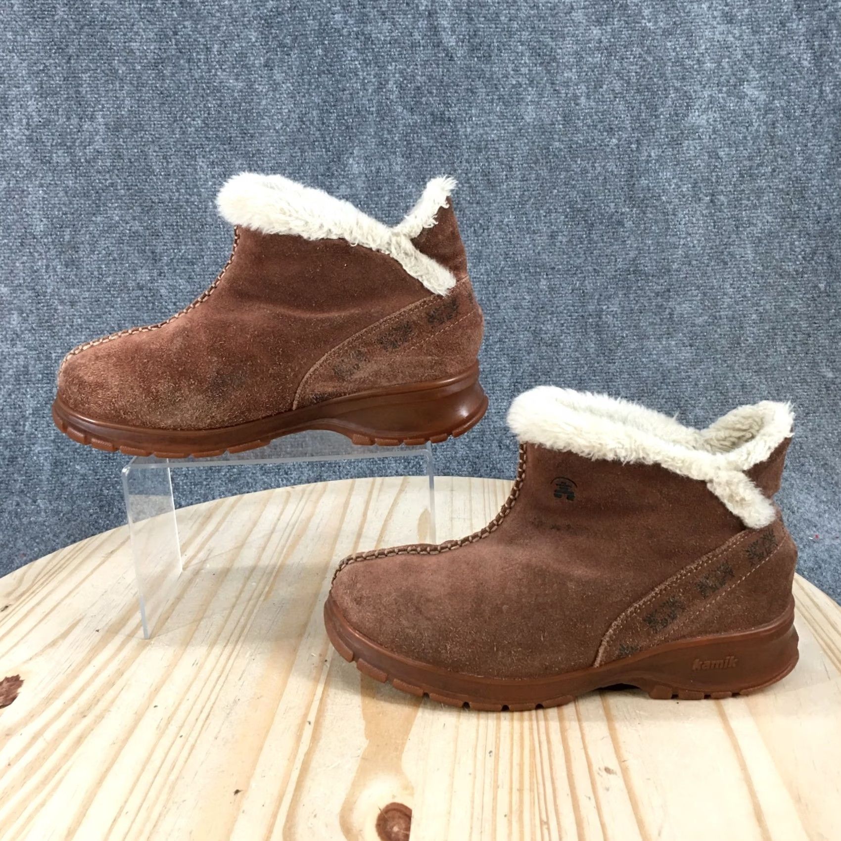 Vintage Kamik Jenna Boots Womens 7 Waterproof Shearling Brown Pull On Comfort Ankle Top Boots Size M / US 6-8 / IT 42-44 - 2 Thumbnail