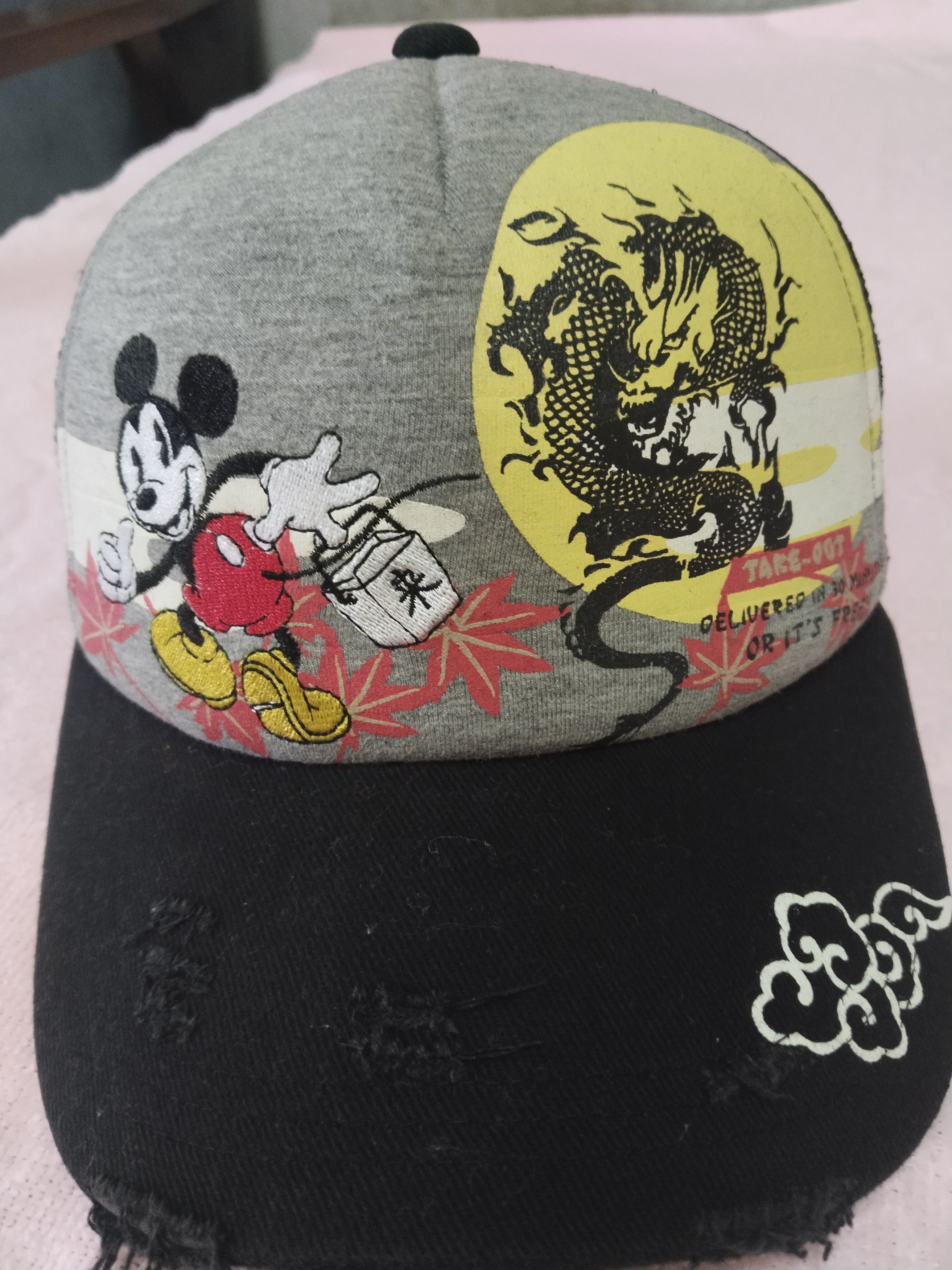 Cartoon Network × Japanese Brand RARE MICKEY MOUSE WITH DRAGON DISTRESSED STYLE TRUCKER CAP Size ONE SIZE - 2 Thumbnail