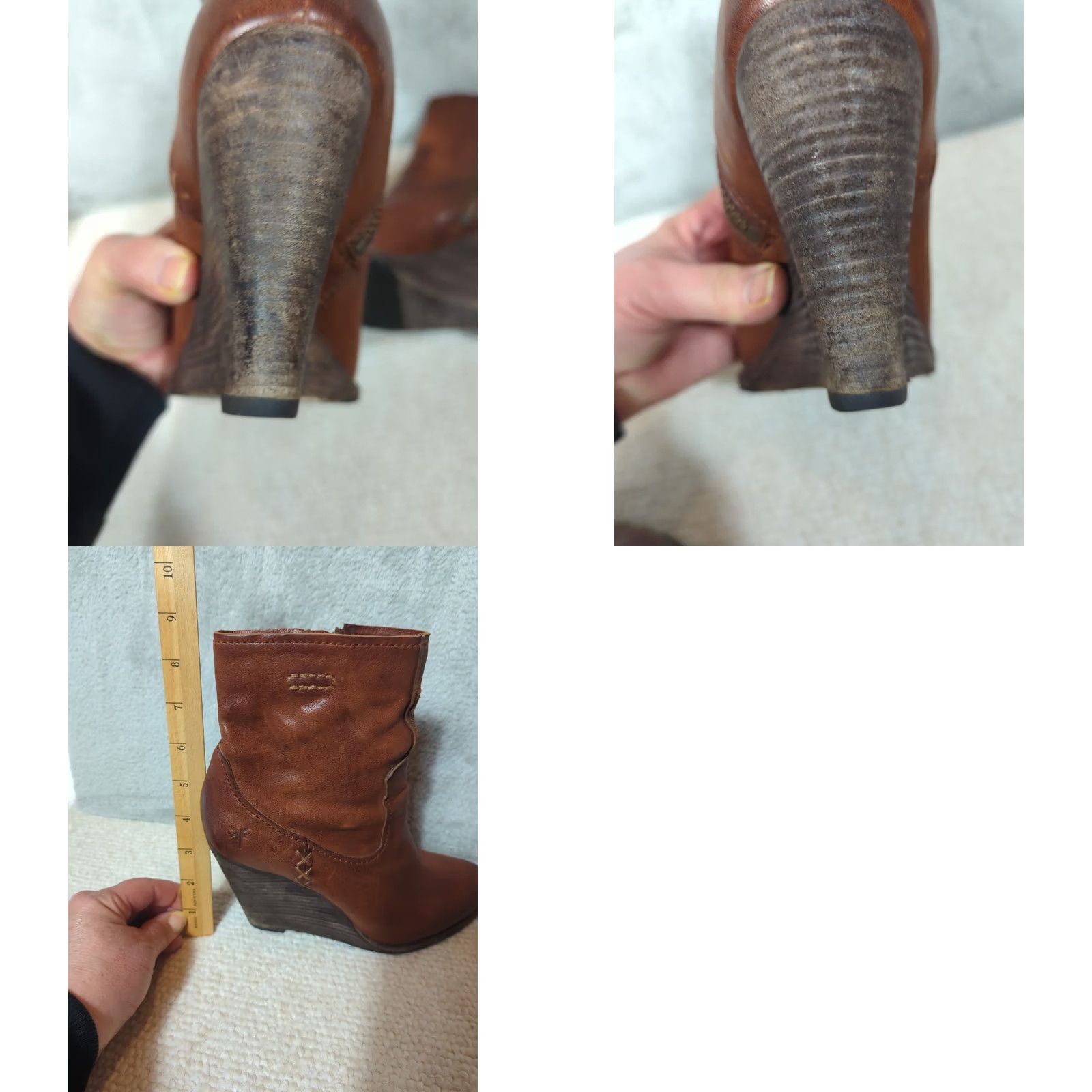 Frye Frye CeCe Boot Brown Leather Ankle Boots 6.5 Women Zip Pointed Toe Boho Chic Size US 7 / IT 37 - 9 Thumbnail