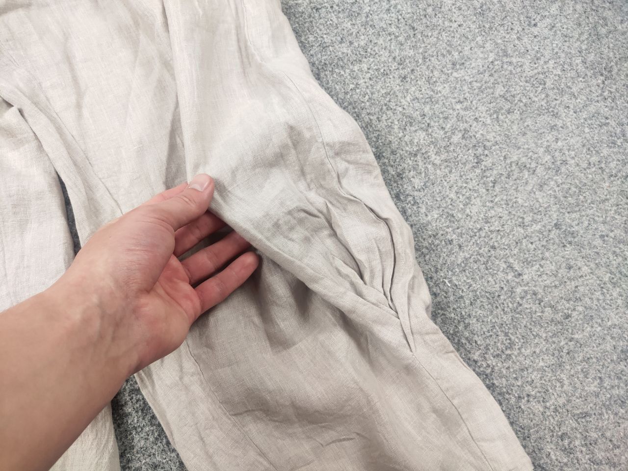Vintage Grizas Design Minimalist Beige Linen Baggy Ankle Pants Size 32" / US 10 / IT 46 - 9 Thumbnail