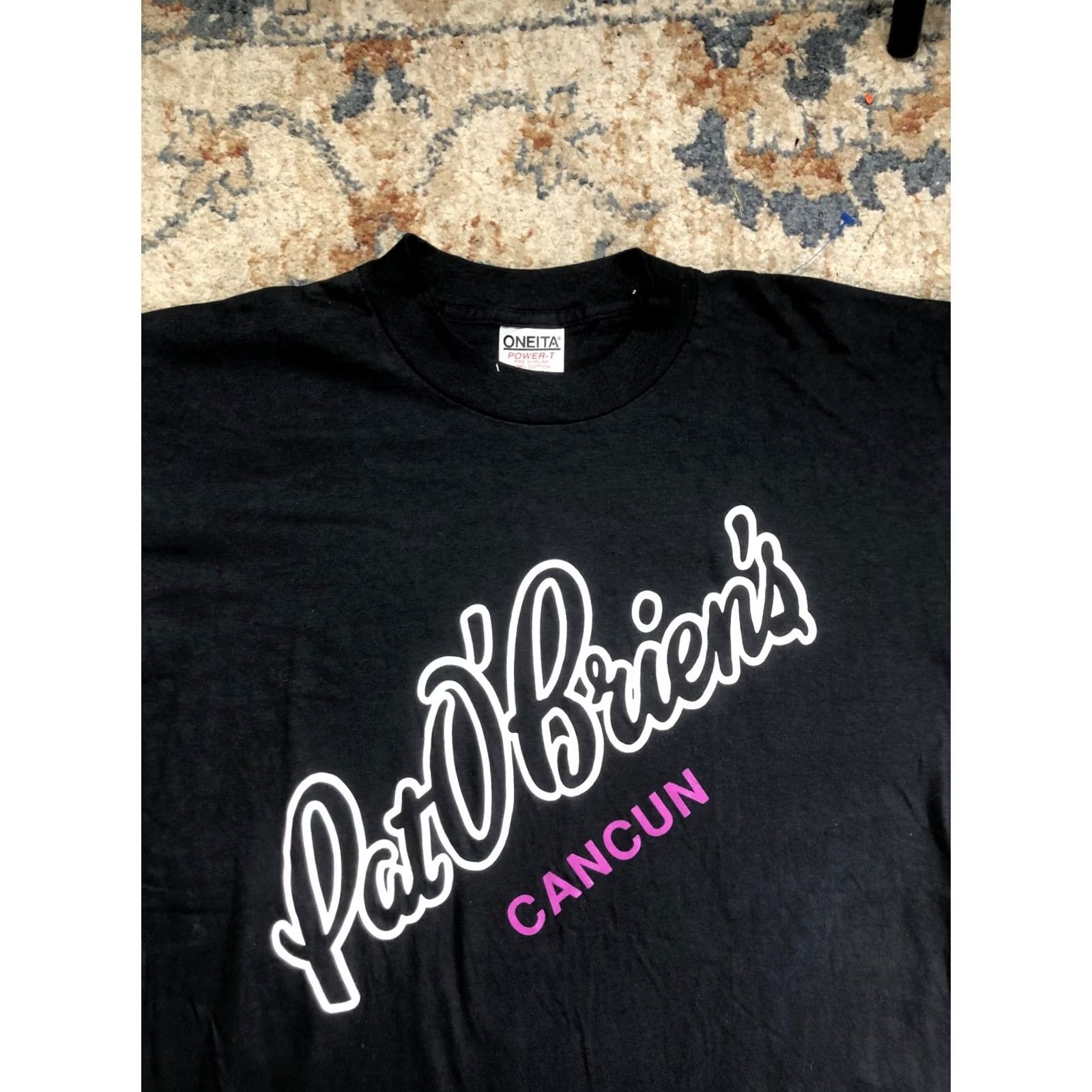 Vintage VINTAGE Oneita Shirt Mens XL Black Pat O'Brien's Cancun Bar Graphic Tee USA Size US XL / EU 56 / 4 - 2 Thumbnail