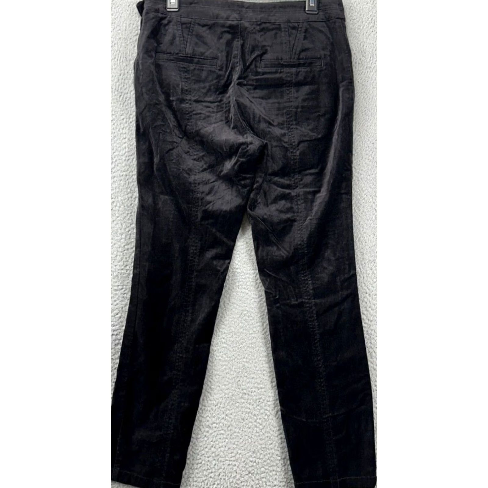 Anthropologie Anthropologie The Essential Slim Black Velour Cropped Pants Womens 6 Cropped Slim Leg Pockets Casual Innerwear Velour Stretchy Size 28" / US 6 / IT 42 - 3 Thumbnail