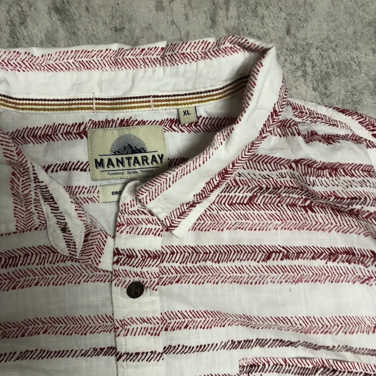 Other Mantaray white and burgundy striped button up shirt #stripes Size US XL / EU 56 / 4 - 3 Thumbnail
