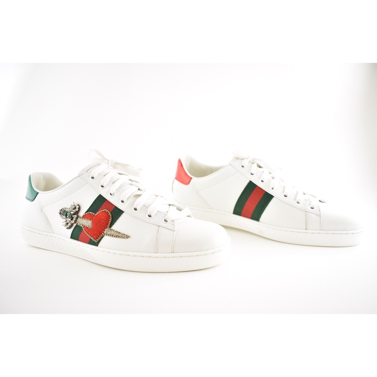 Gucci Gucci New Leather Red Heart Dagger Flat Trainer Sneaker 41.5 Size US 11.5 / IT 41.5 - 5 Thumbnail