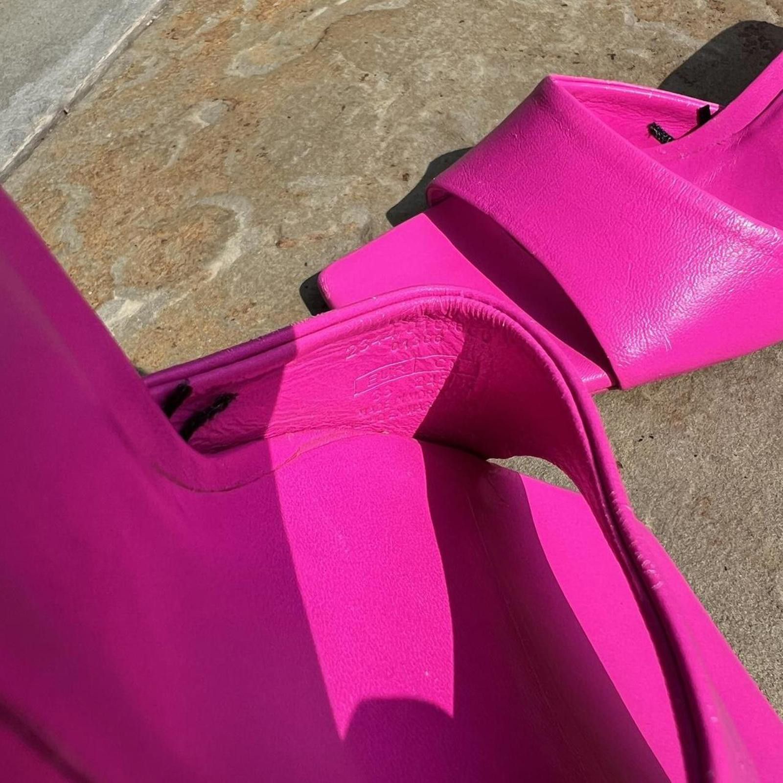 Zara Hot Pink Mule Heels Size US 7.5 / IT 37.5 - 6 Thumbnail