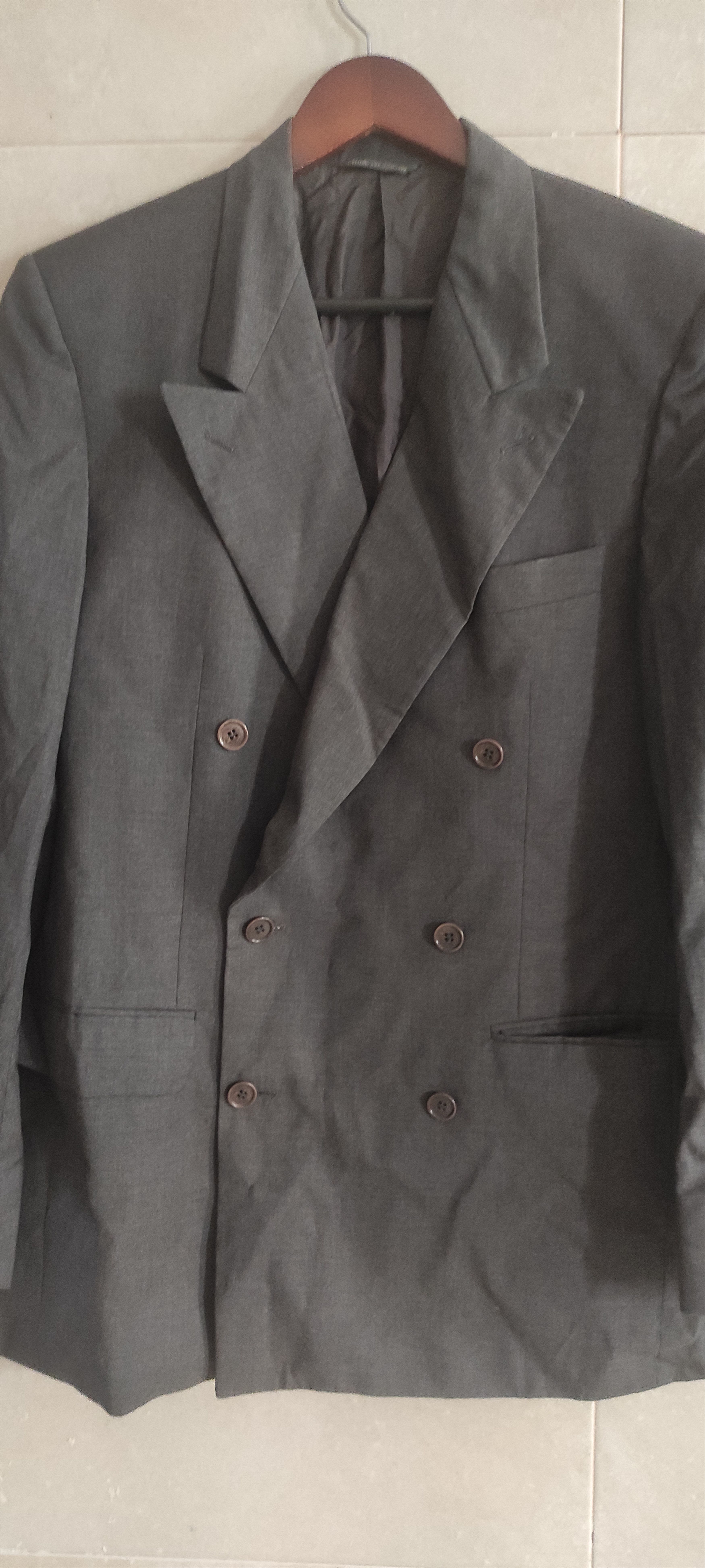 Cerruti 1881 Nino Cerruti Dark Gray Check 100% Wool Blazer Sport Coat Size US M / EU 48-50 / 2 - 6 Thumbnail