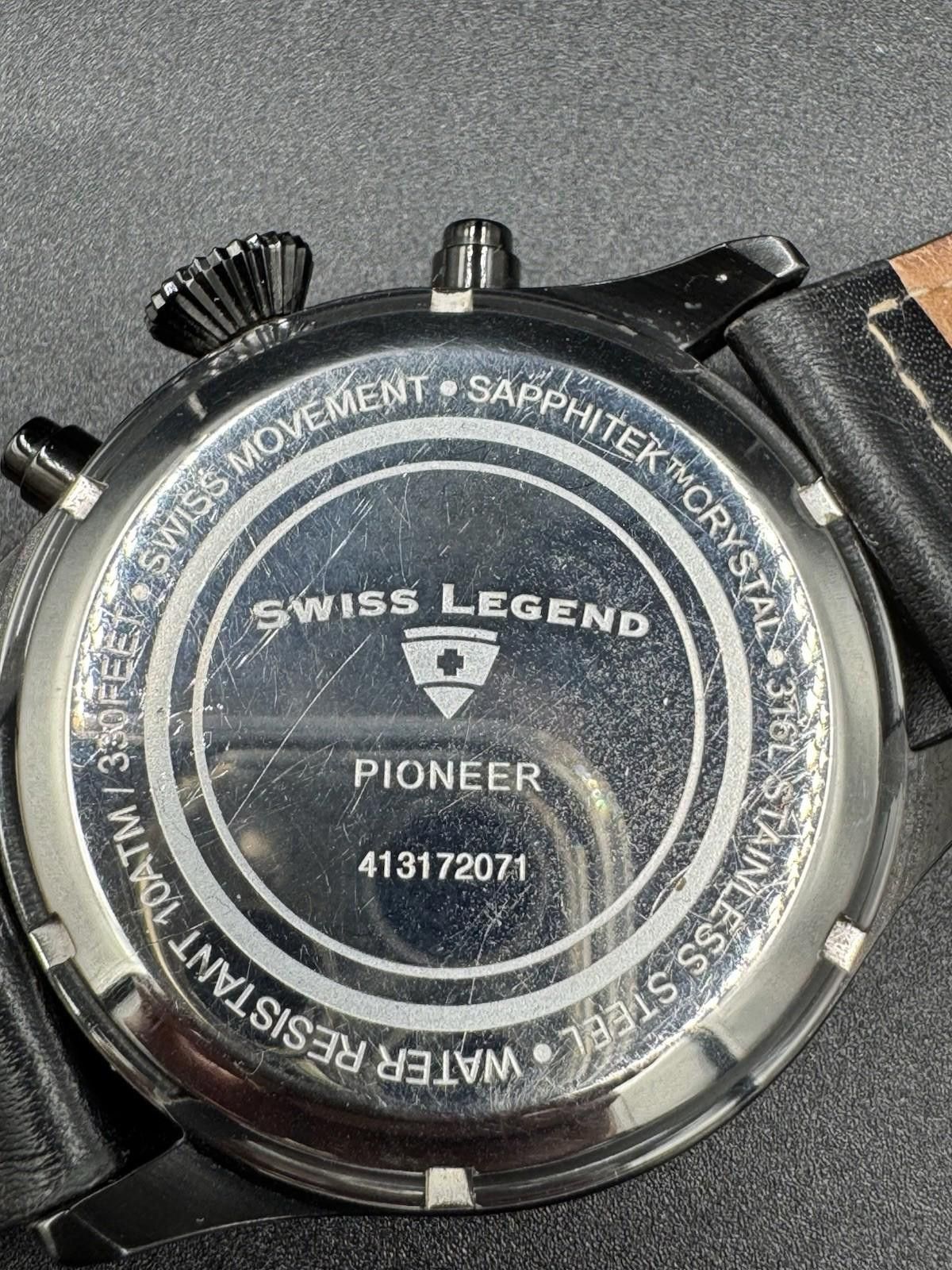 Swiss Legend Swiss Legend Pioneer Chronograph Watch 413172071 Black Dial Size ONE SIZE - 4 Thumbnail